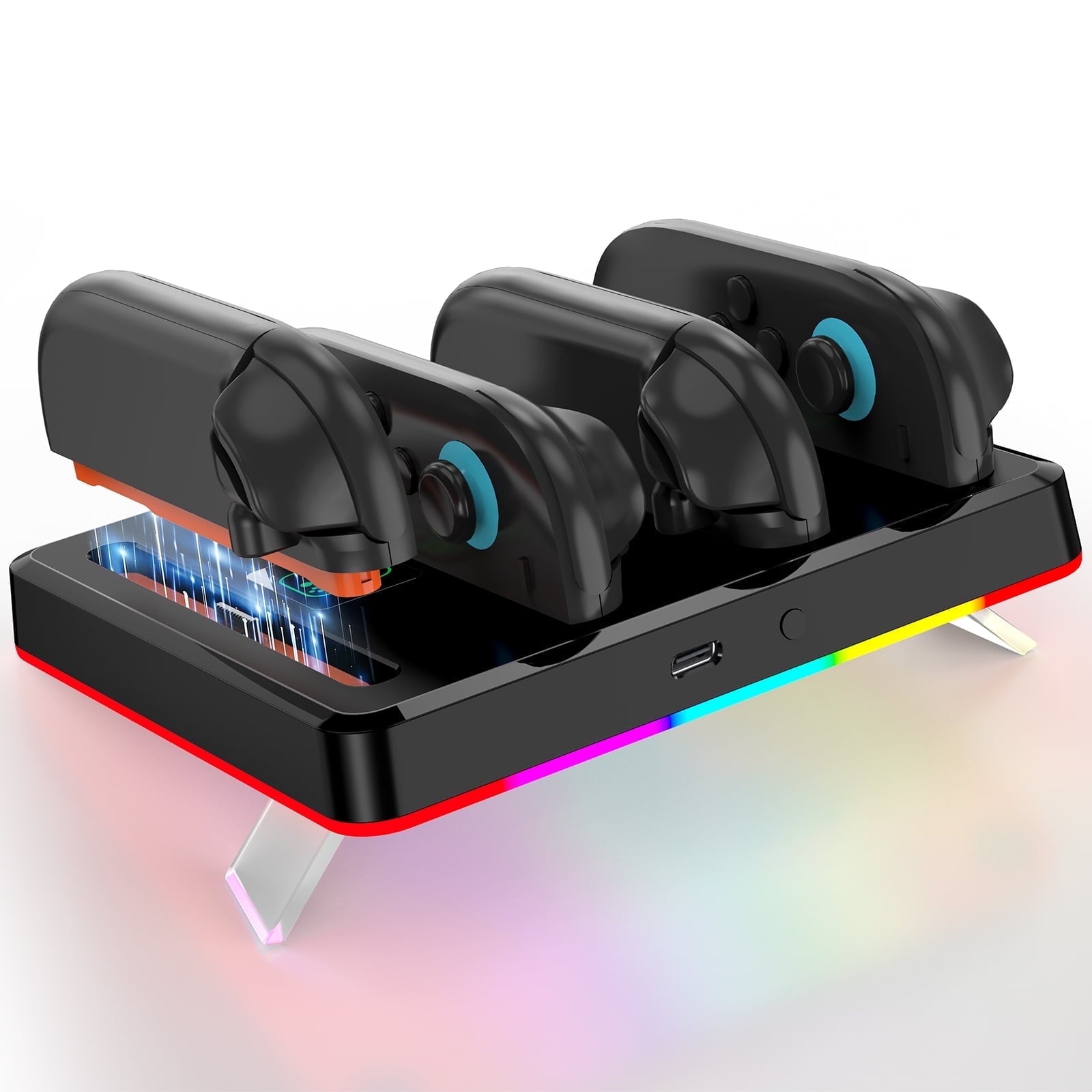 Charging Dock for Nintendo Switch 2 Joy Con Controller Charger , 4 in 1 Fast Charger Station,9 Light Modes,Magnetic Controller Charger Stand Station Compatible with Switch 2 Joy Con Accessories