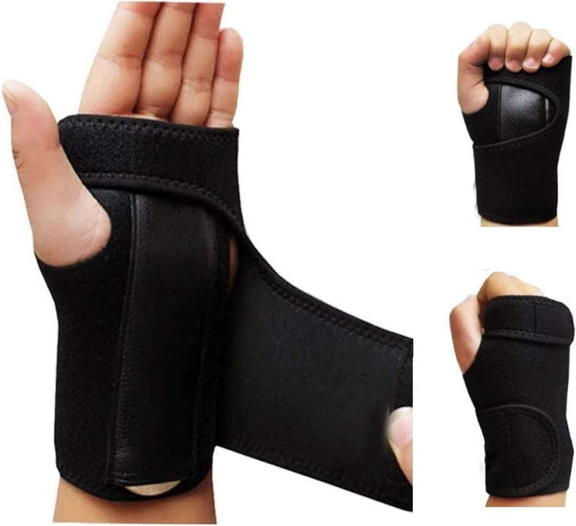 2 Pieces Carpal Tunnel Recover Wrist Brace with Removable Splint and Adjustable Support Wrap Universal Size (Left and right wrist sleep support)