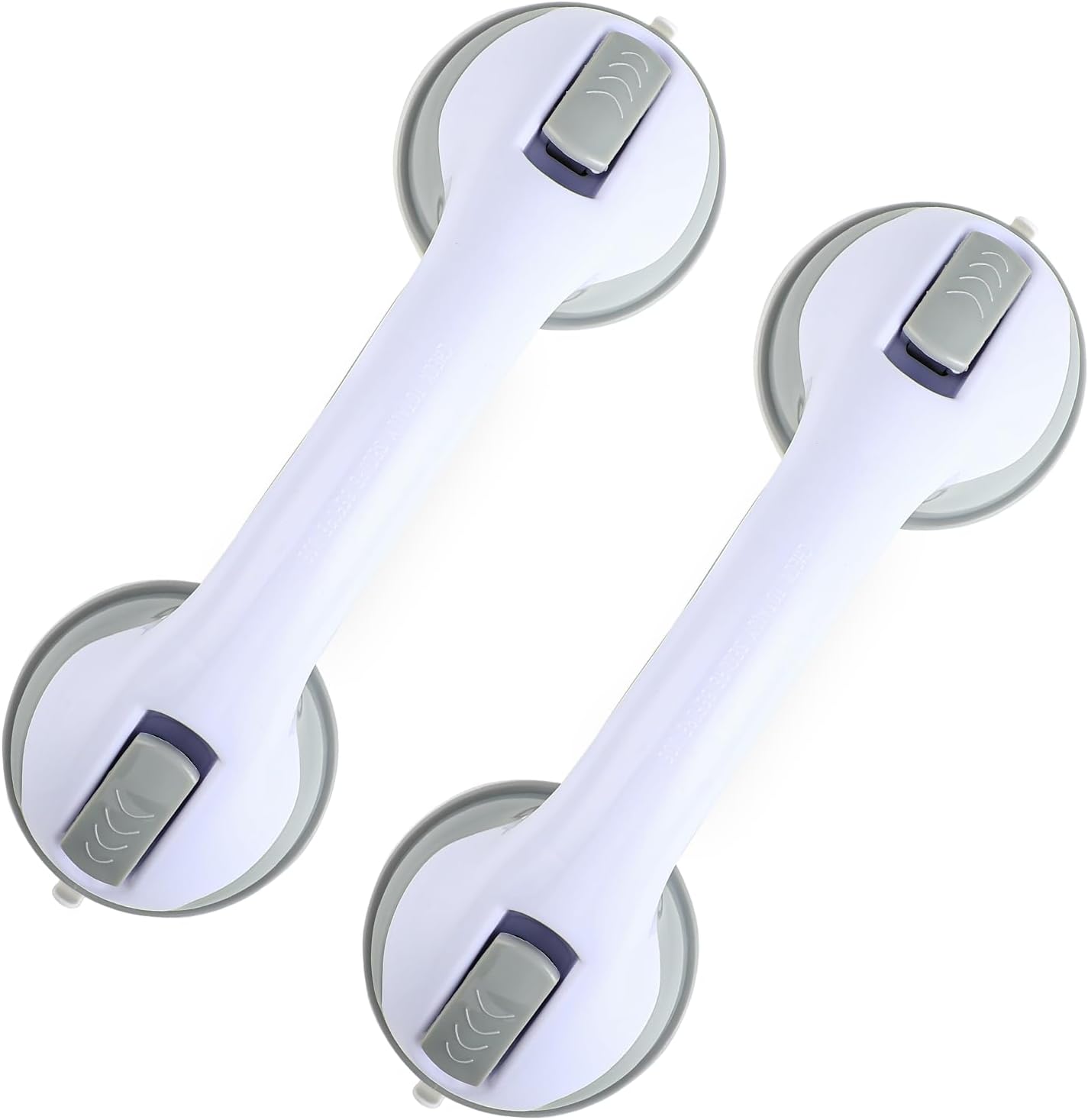 Grab Bars for Bathtubs and Showers, Shower Handle 12 Inch Strong Suction Shower Bar(2 Pack) -Gray White
