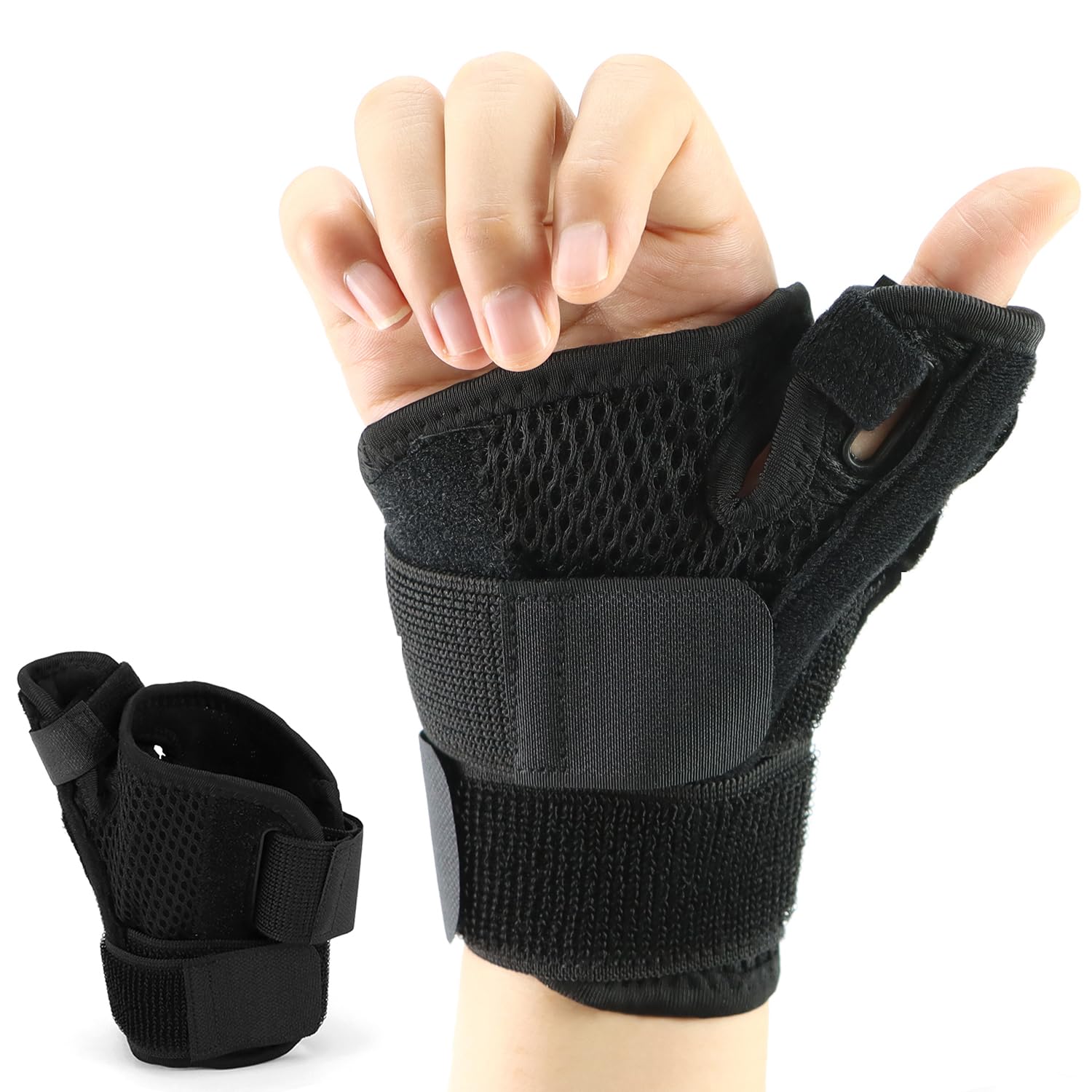 Thumb & Wrist Brace with Adjustable Splint for Carpal Tunnel, Arthritis, and Tendonitis - Pain Relief and Therapeutic Compression Support