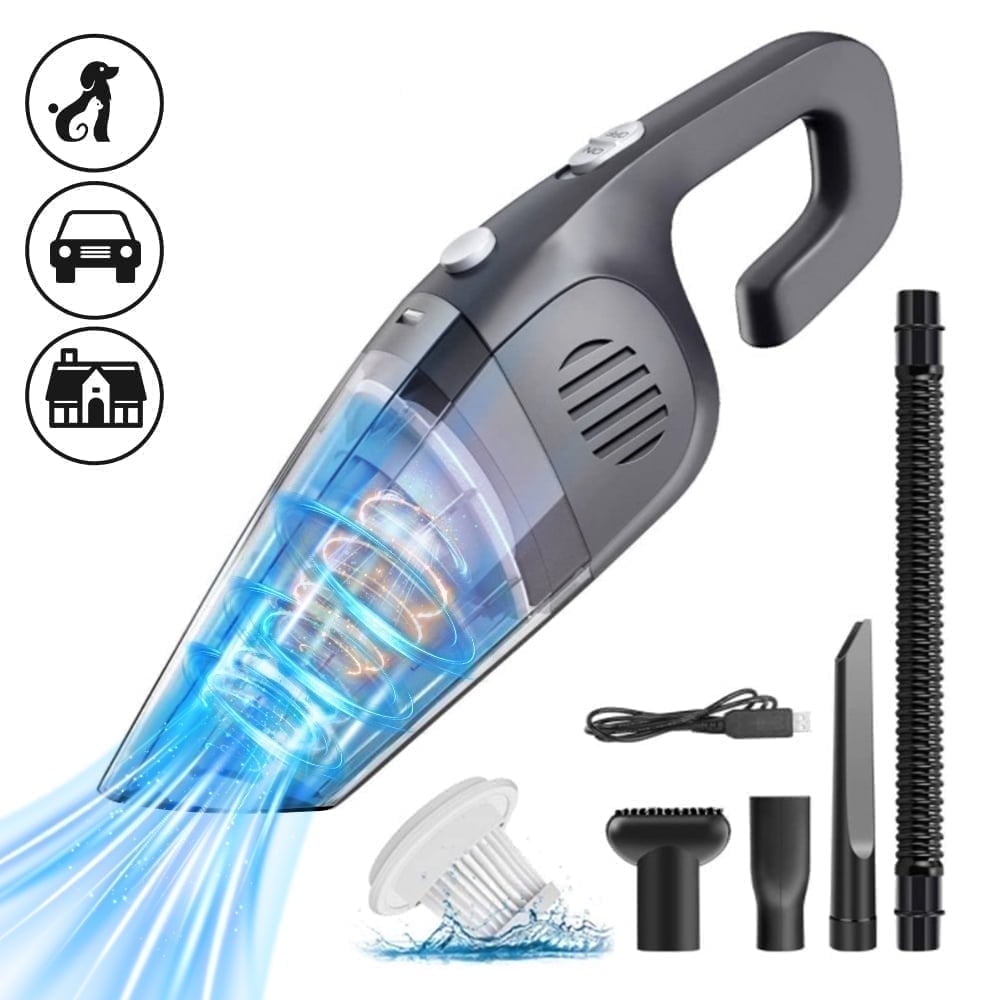 Portable Car Vacuum Cleaner, Qunler Cordless Handheld Vacuum 7.5KPA Powerful Wet Dry Vac for Home Car Pet Hair
