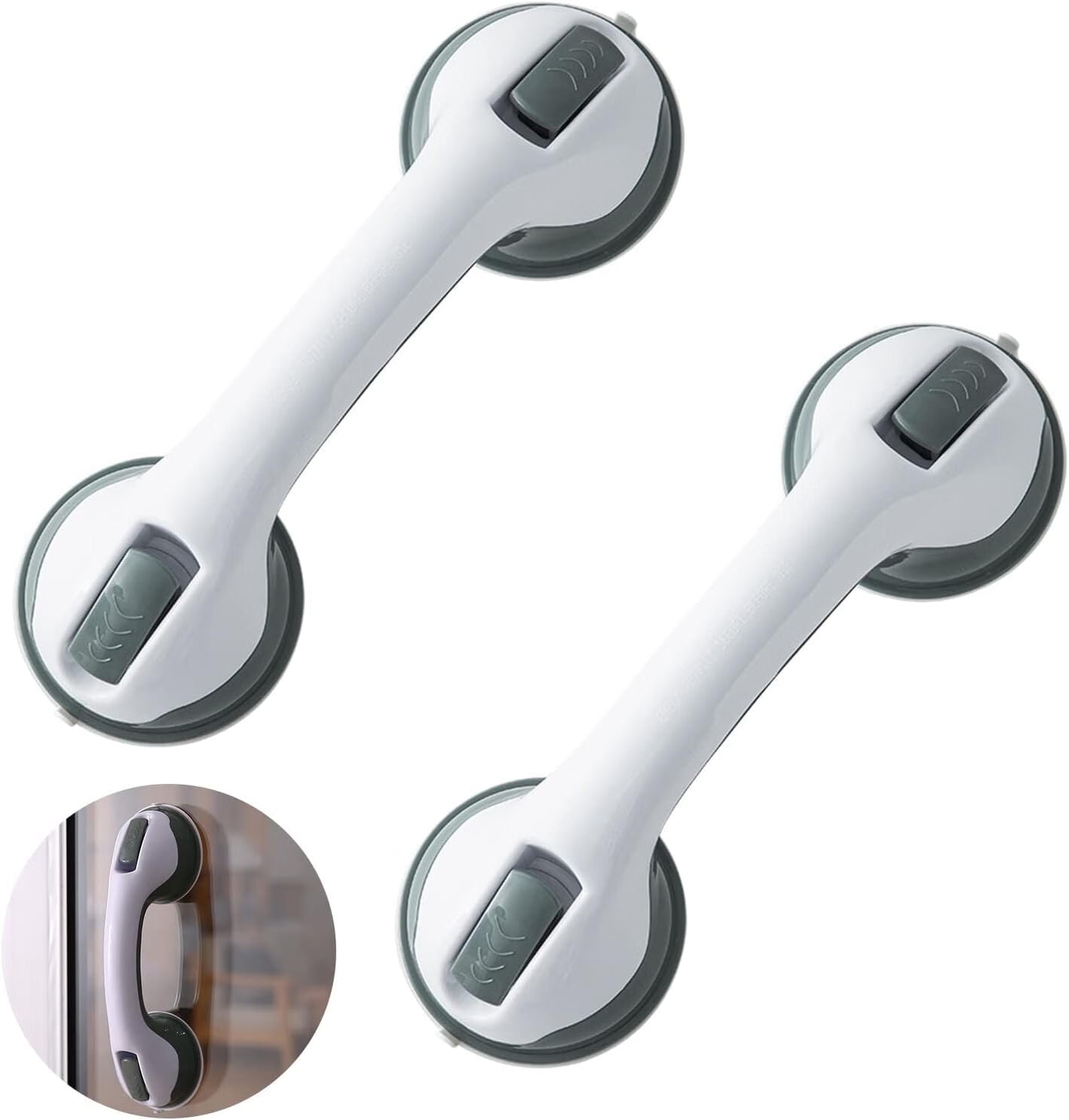Bathroom Shower Grab Bars, 2Pack Shower Handle, Safety Anti-Slip Bath Grip Hand Rail, Bathroom Shower Support Balance Grip Bar for Elderly, Babies, Seniors, Handicapped(12 inch)