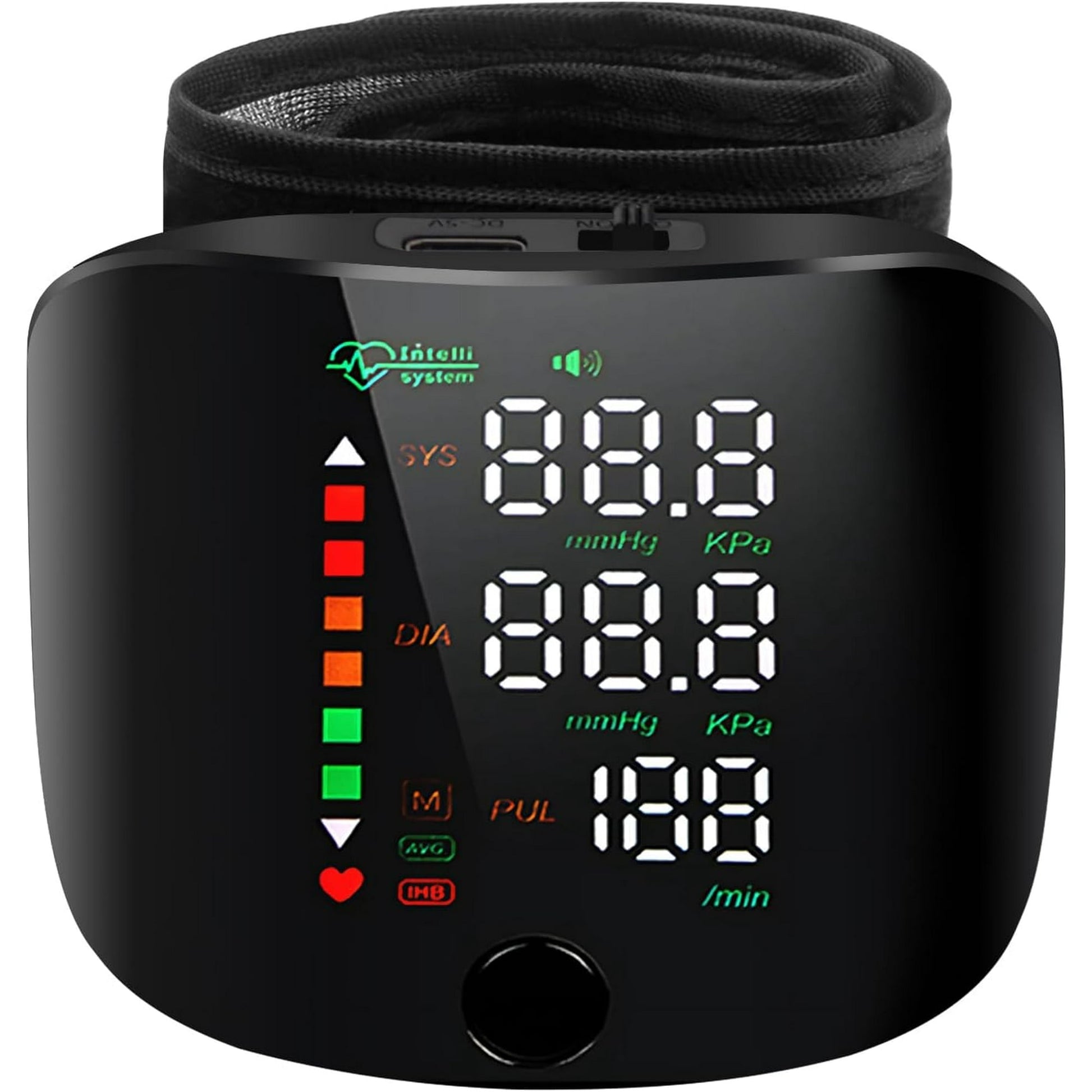 Blood Pressure Monitor,2 x 99 Readings Digital Rechargeable Blood Pressure Machine,USB Charging, Adjustable Wrist Cuff, Ideal for Home and Hospital