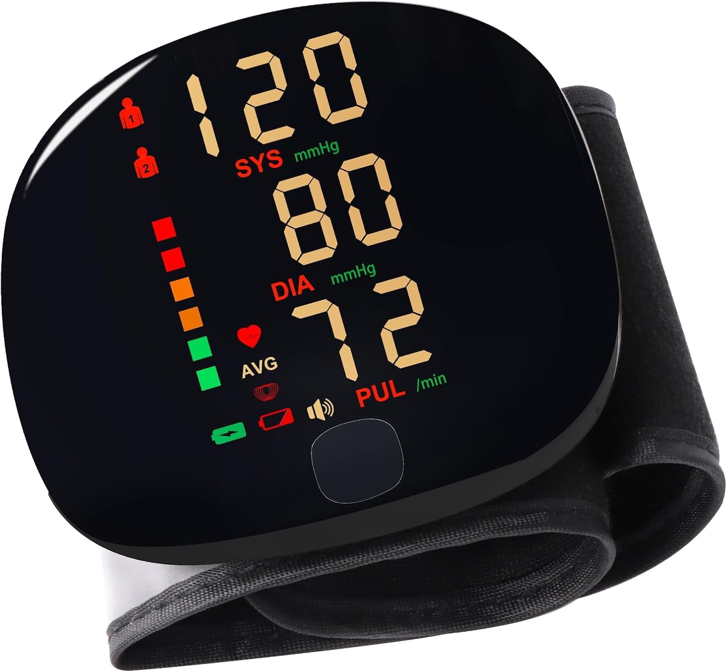 Blood Pressure Monitor,Automatic Large LCD Display Adjustable Wrist Cuff,Electronic Rechargeable BP Monitors