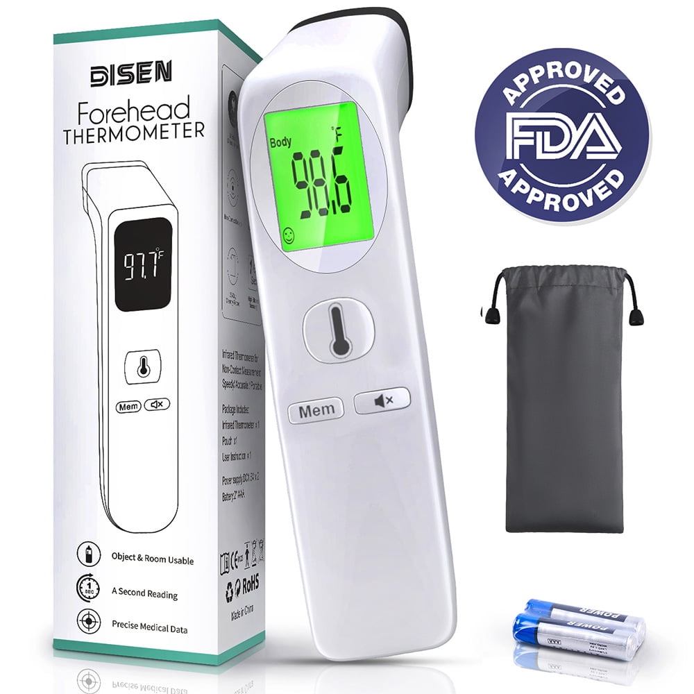 DISEN Forehead Thermometer for Adults and Kids,Baby Thermometer with 35 Memory & Mute Function,No-Touch Infrared Thermometer with LED Display, Ideal for the Whole Family