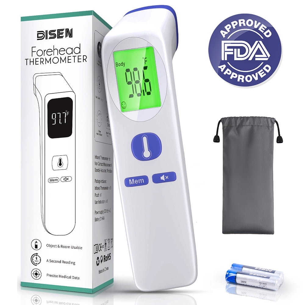 DISEN Forehead Thermometer for Adults and Kids,Baby Thermometer with 35 Memory & Mute Function,No-Touch Infrared Thermometer with LED Display, Ideal for the Whole Family