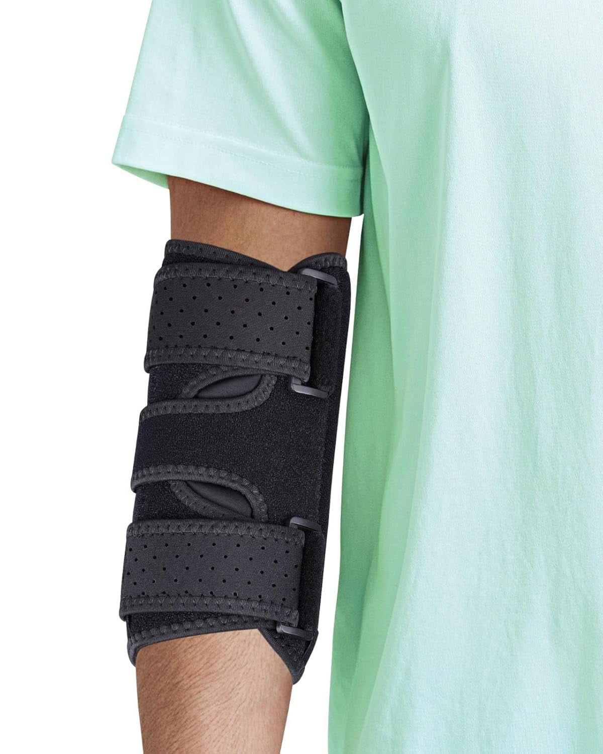 Elbow Brace Comfortable Night Sleep Support, Cubital Tunnel Syndrome, Ulnar Nerve Entrapment with Compression Sleeve Immobilizer, 2 Removable Metal Splints Pain Relief for Men and Women(One size)