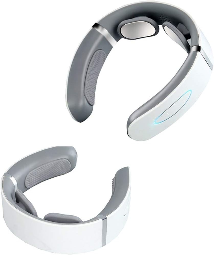 Electric Neck Massager Intelligent Massage for Pain Relief Cordless 6 Modes Gifts, White