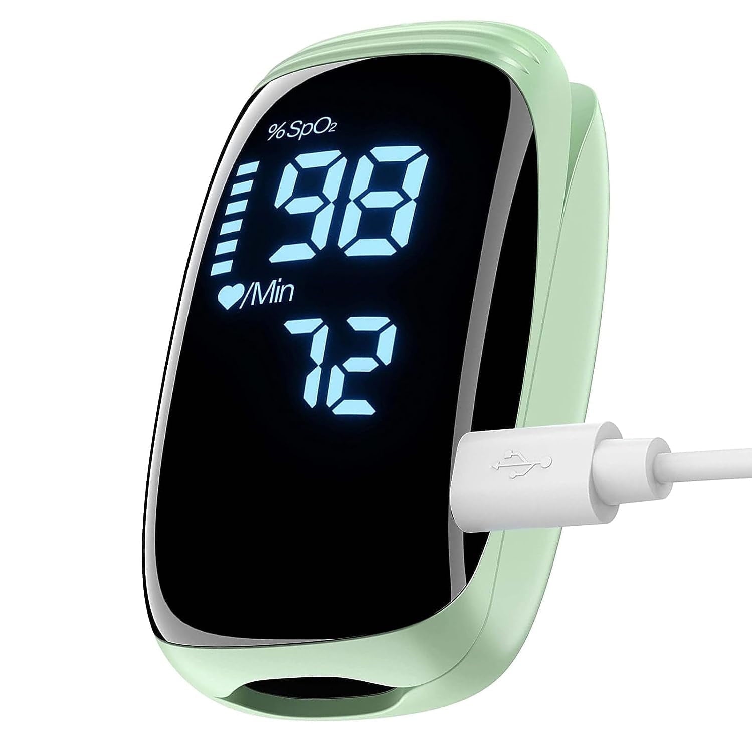 Finger Pulse Oximeter, Rechargeable Blood Oxygen Saturation with Pulse Monitor, Pulse OX with Lanyard, Oximetro for Sports Outdoors Aviation Use Only