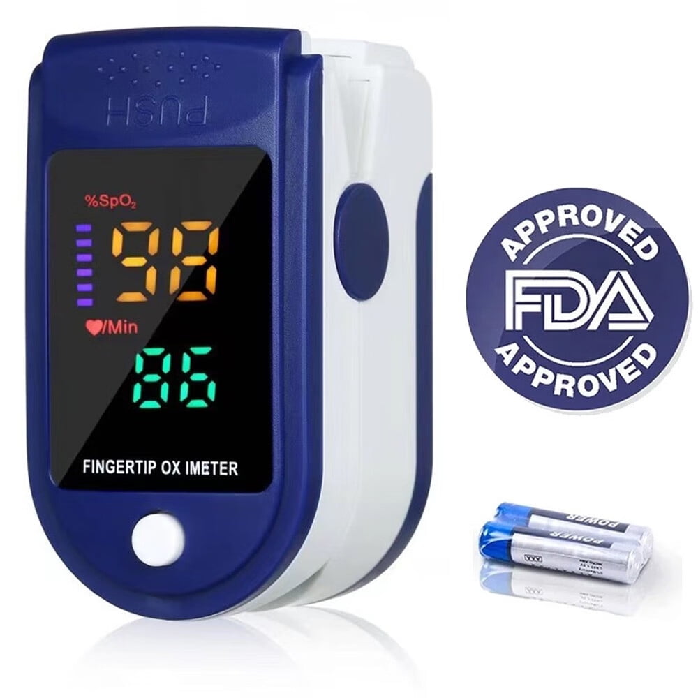 Fingertip Pulse Oximeter,Blood Oxygen Saturation Monitor with Heart Rate Tracker,Finger Pulse Oximeter with Lanyard
