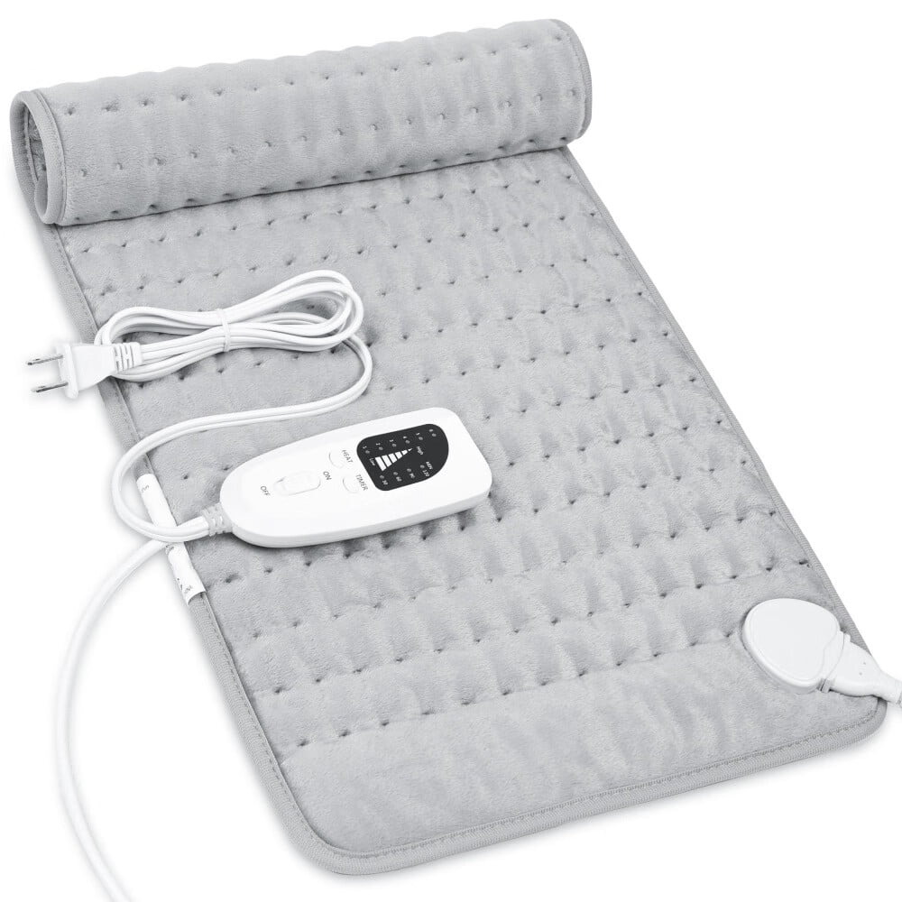 Heating Pad-Electric Heating Pads for Back,Neck,Abdomen,Moist Heated Pad for Shoulder,Knee,Hot Pad for Arms and Legs,Dry&Moist Heat & Auto Shut Off(Light Gray,12¡Á24')