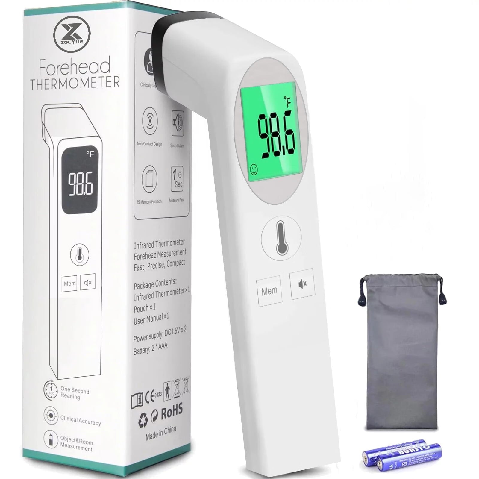 Non Contact Infrared 1-Second Digital Body Thermometer