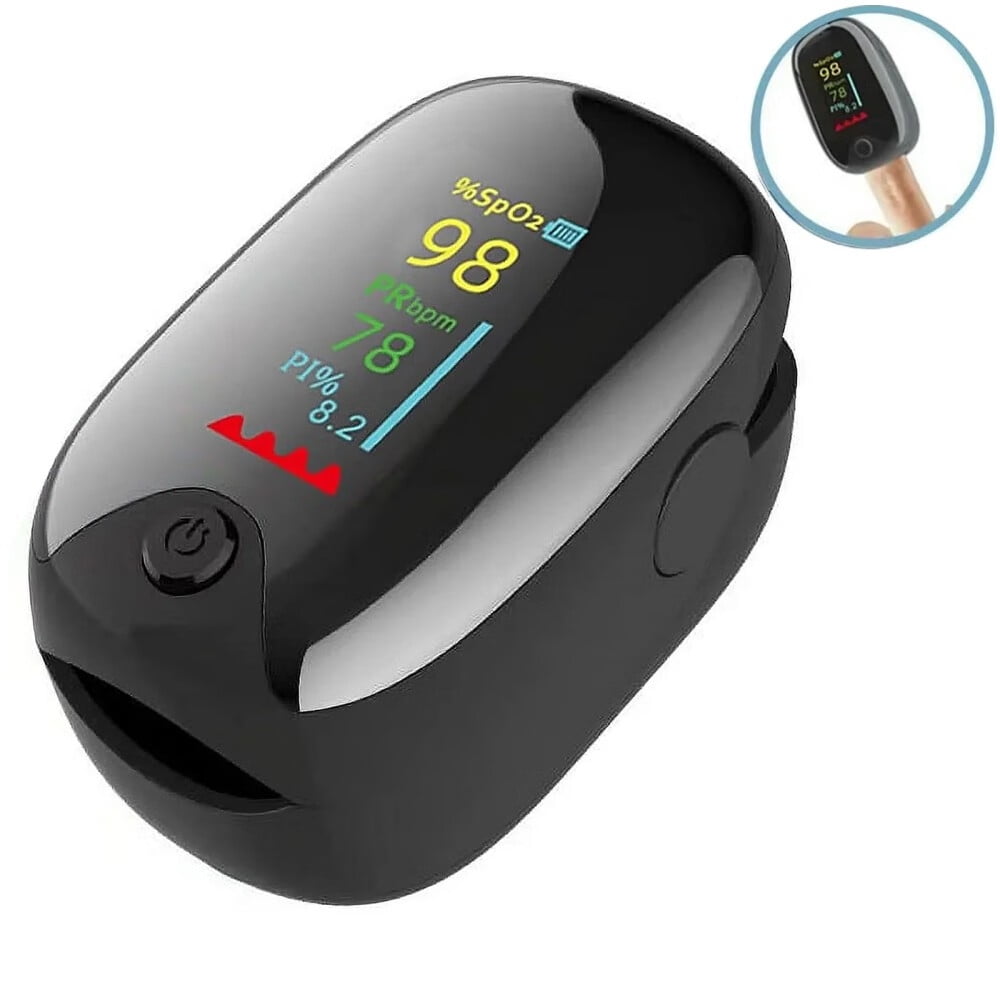 Pulse Oximeter, Blood Oxygen Saturation Monitor(SpO2), Monitor with Lanyard,Pulse Oximeter with Respiration