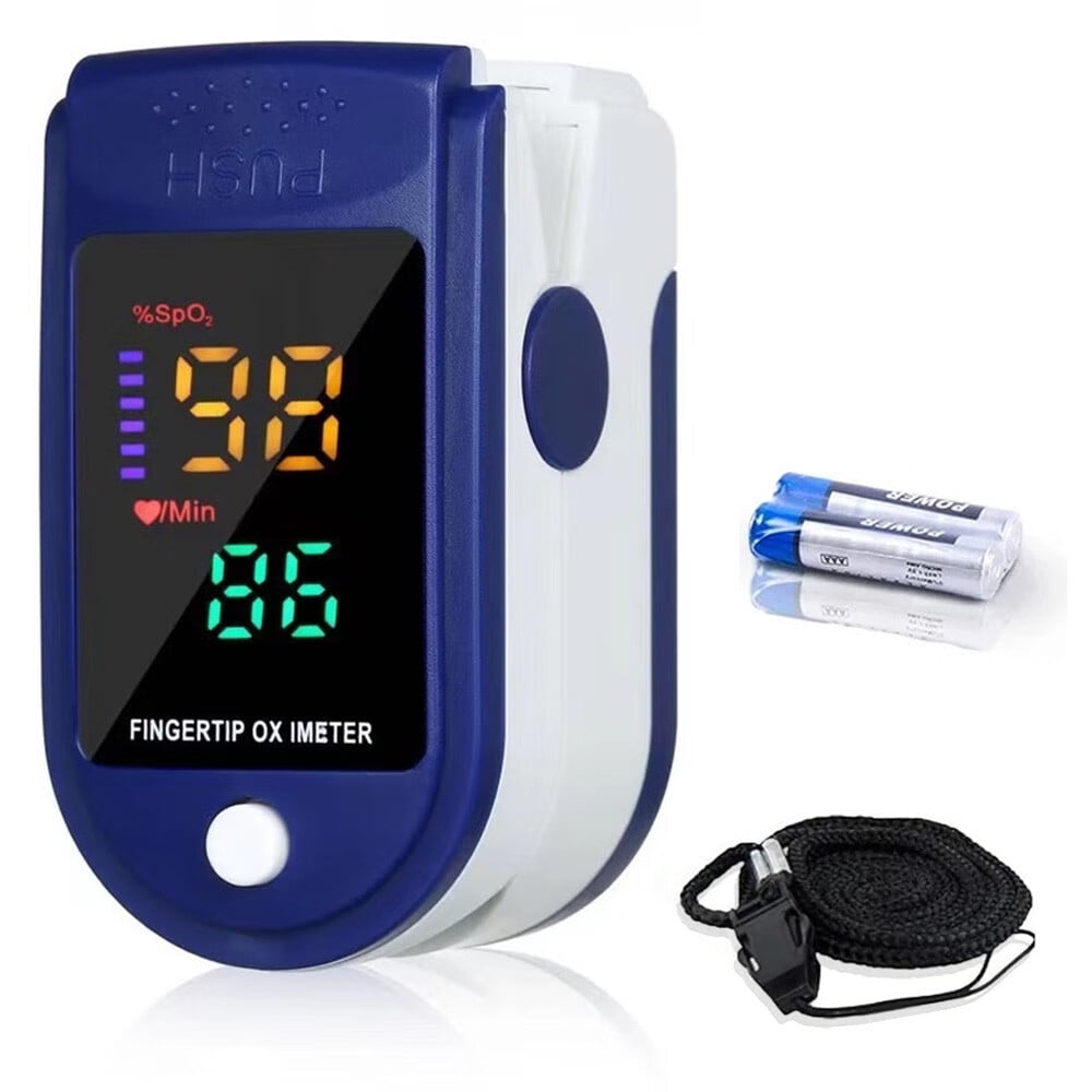 Pulse Oximeter Fingertip,Blood Oxygen Monitor with Lanyard,Finger Pulse Oximeter with Heart Rate Tracker
