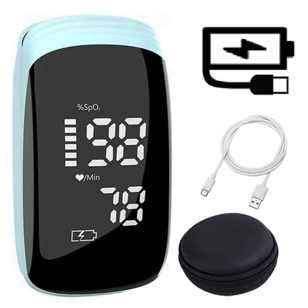 Pulse Oximeter, Rechargeable Finger Pulse Oximeter,Blood Oxygen Saturation with Pulse Monitor,Pulse OX with Lanyard
