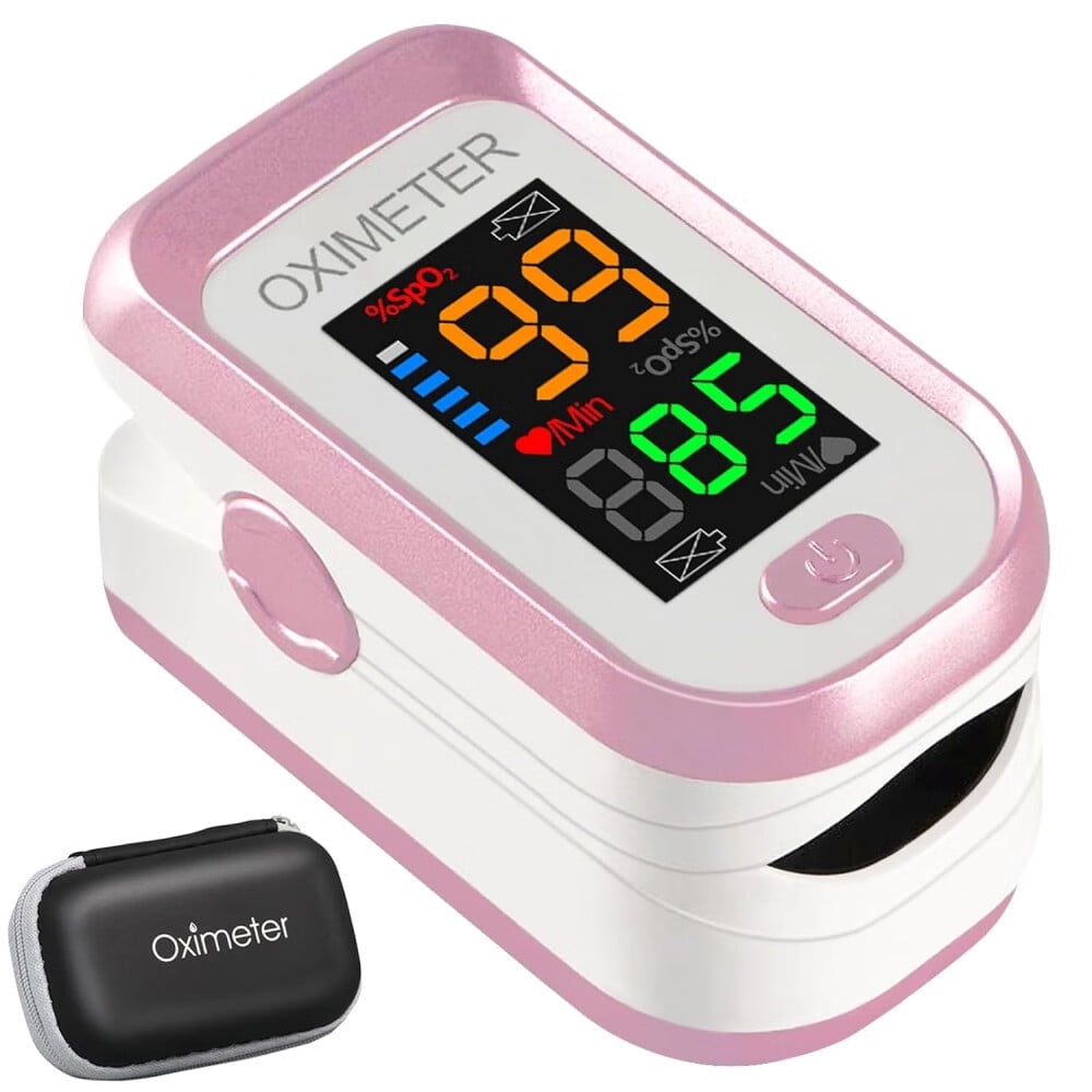 SpO2 Pulse Oximeter Fingertip,Finger Pulse Oximeter with Display,Oxygen Monitor Fingertip with Lanyard,Rose Gold