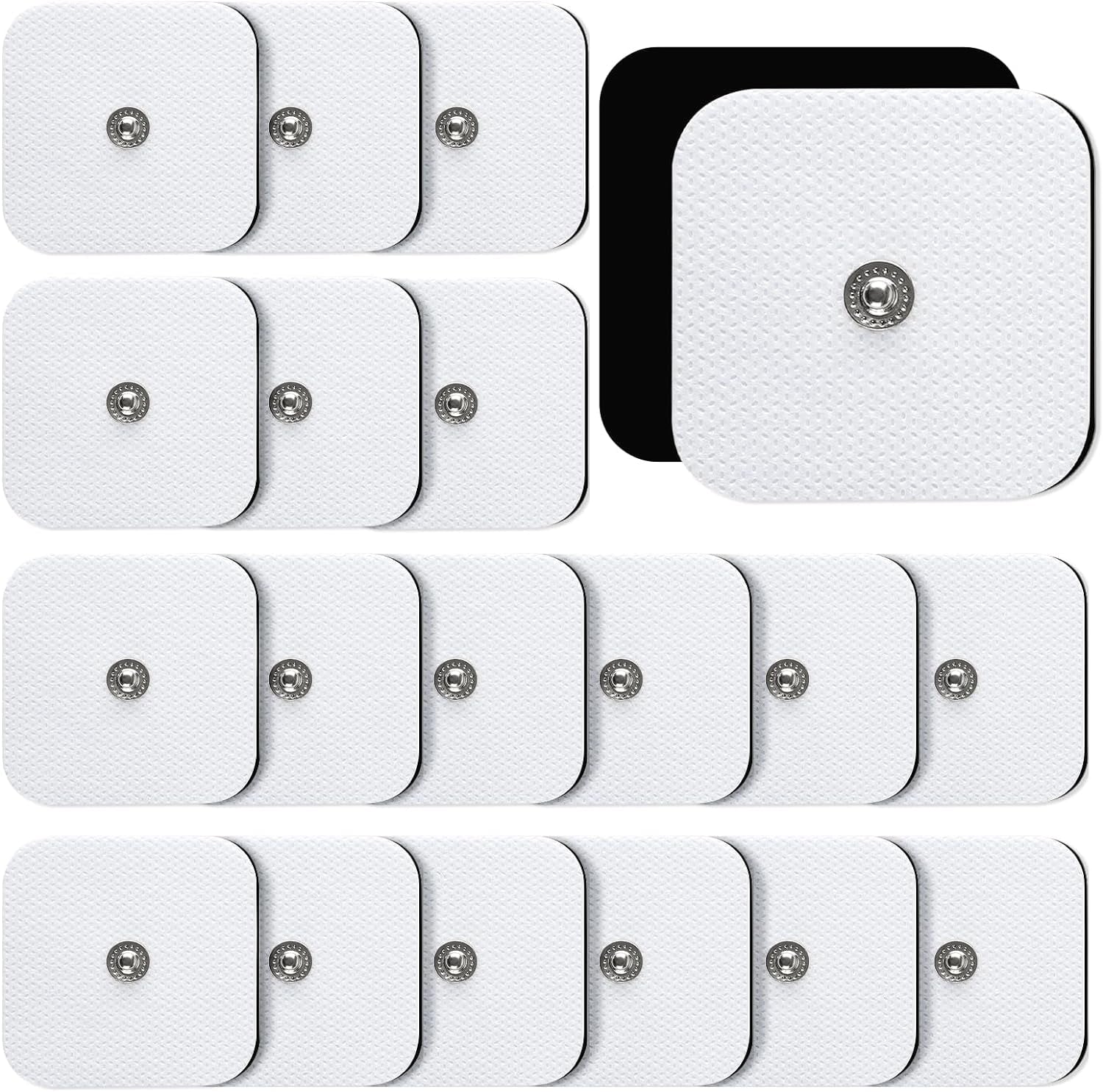 TENS Unit Replacement Pads, 40PCS 3.5mm Snap Electrode Pads, Self-Adhesive Electrode Reuse More Than 30 Times, Compatible with TENS Devices with 3.5mm Connetor