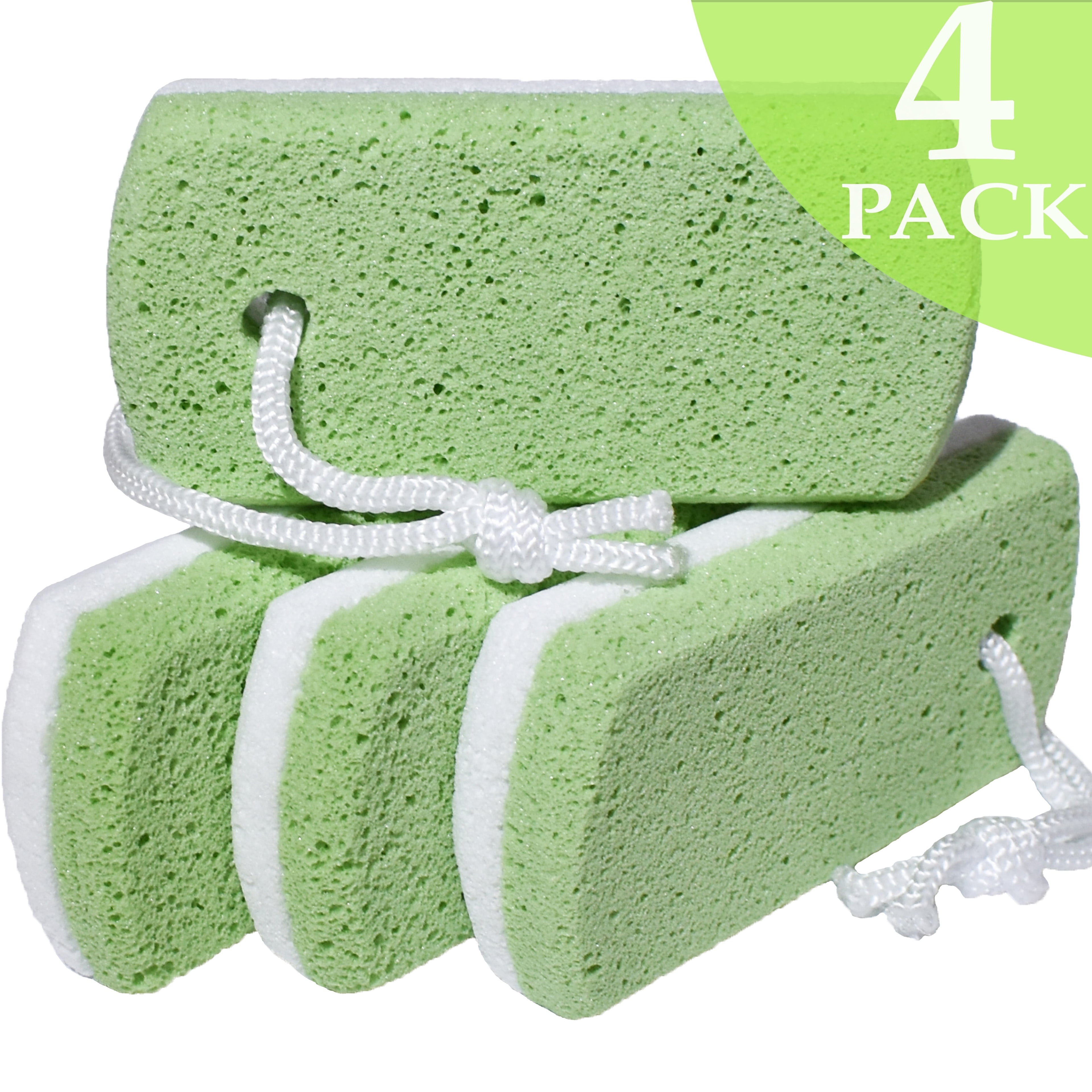 TIFOR Pumice Stone for Feet 4 Pack: Callus Remover, Dead Skin Scraper, Exfoliator for Shower Scrubber Use, Pedicure Tools, Cracked Heels Foot Care TIFOR