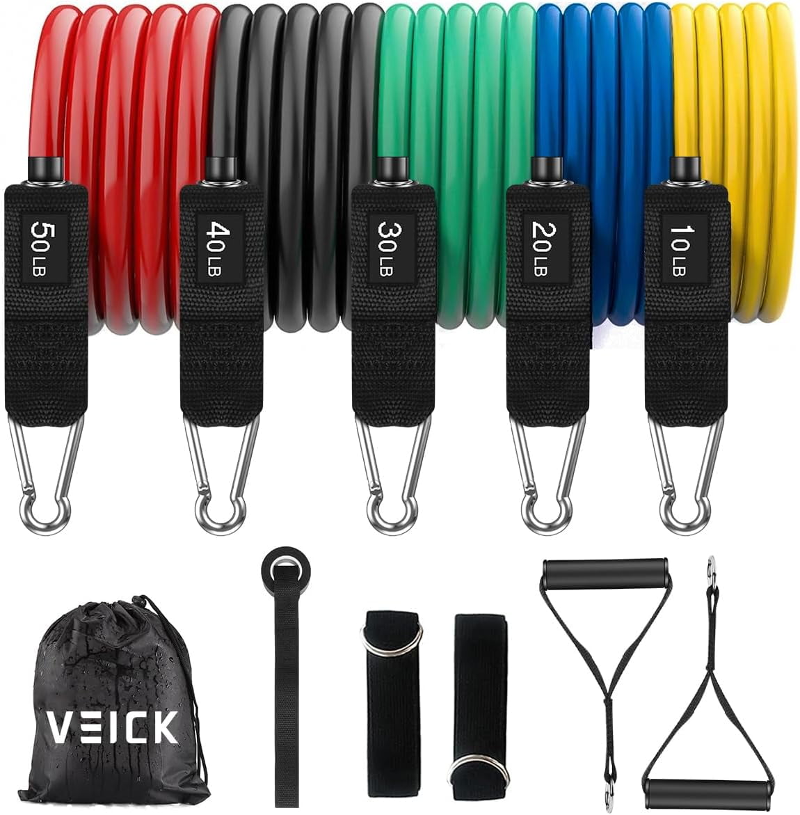 TIFOR Resistance Bands, Exercise Bands, Workout Bands, Resistance Bands for Working Out with Handles for Men and Women, Exercising bands for Fitness Weights Work out at Home