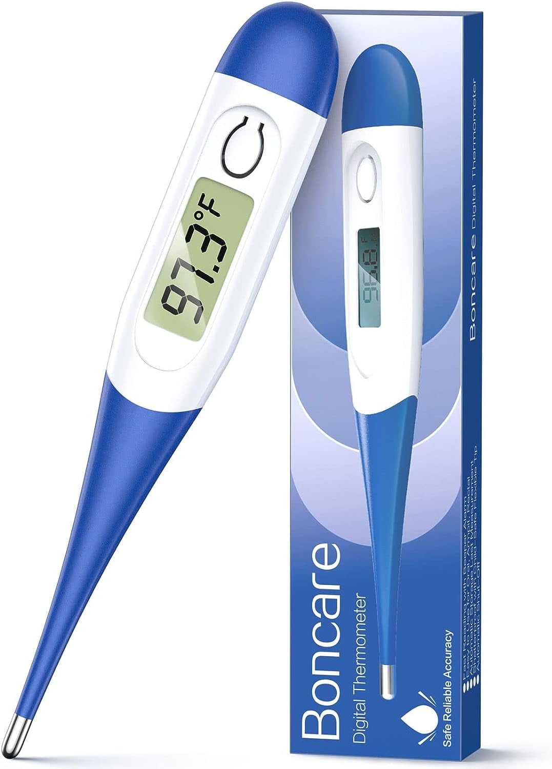 TIFOR Thermometer for Adults with 10 Seconds, Digital Oral Thermometer for Fever 5.9 x 0.6 x 0.4 inches (Dark Blue)