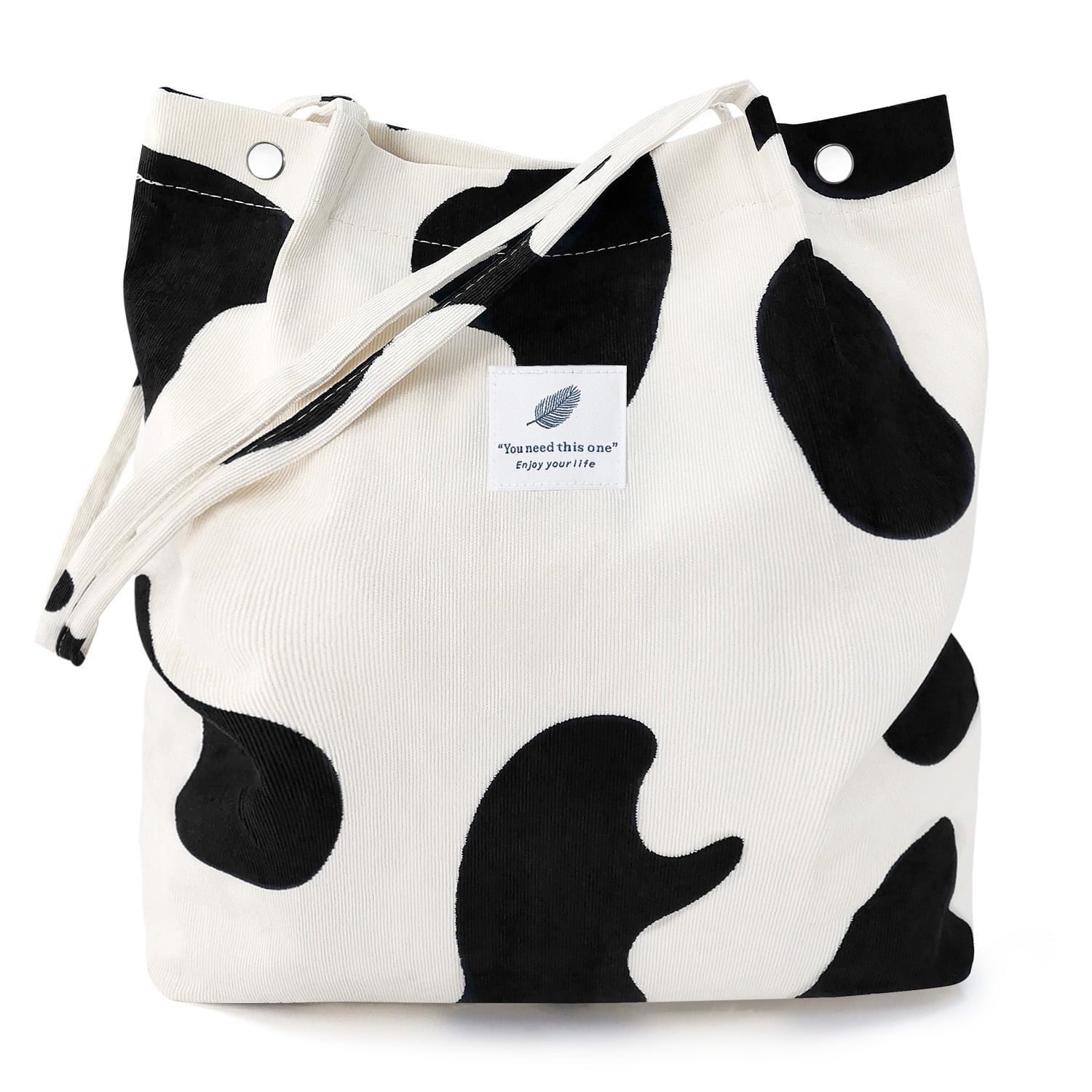 Women¡¯s Corduroy Canvas Cow Tote Shoulder Purse