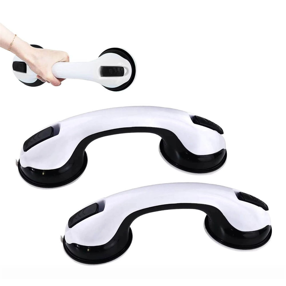 2 Pack Shower Handle Grab Bars for Bathroom,Strong Hold Suction Cup Handle, Safety Bars for Shower Chair Bench, Bathroom Grab Bar for Seniors, Elderly, Handicap ( 12 inch )