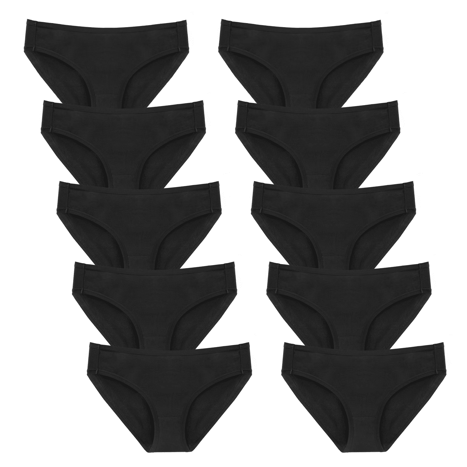10 Pack Womens Cotton Underwear,Comfort Stretch Breathable Bikini Panties Hipster Low Rise Briefs