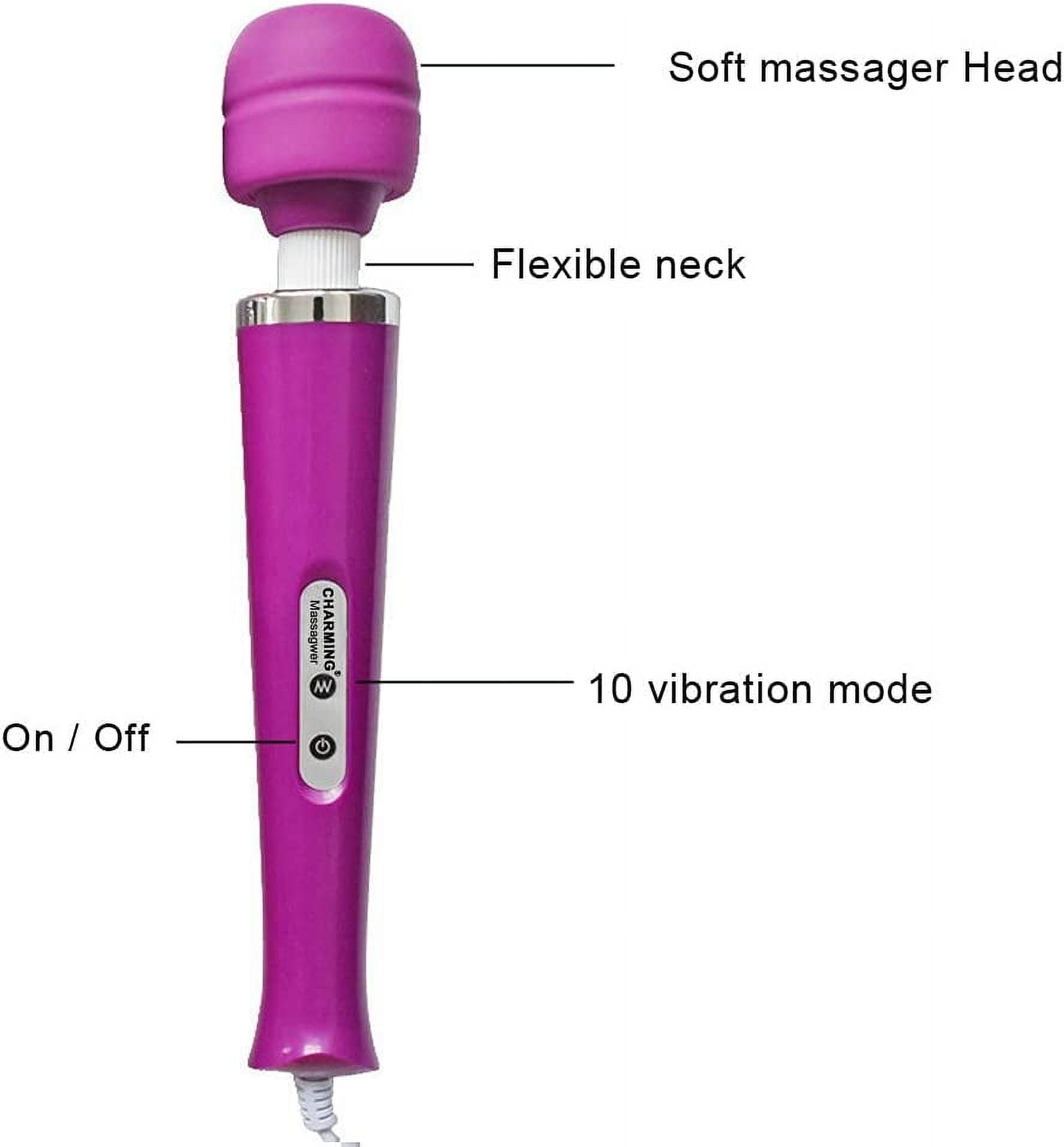 TIFOR 10 Speeds Wired Powerful Handheld Electric Back Massager with Strong Vibrations, Personal Therapy Massager for Sports Recovery, Muscle Aches, Body Pain (Purple)