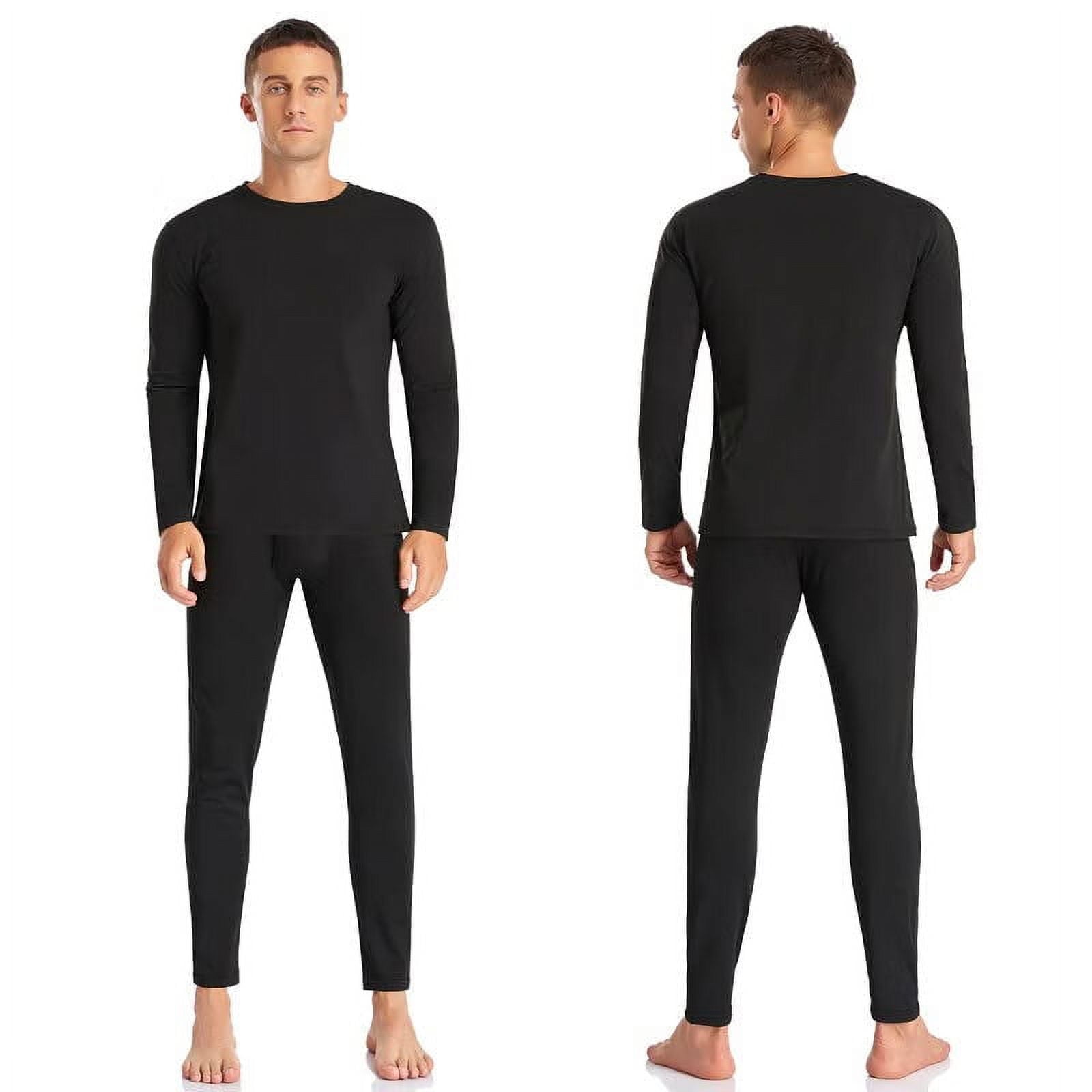 Men's Winter Thermal Top and Bottom with Fleece Lined Base Layer Set Top