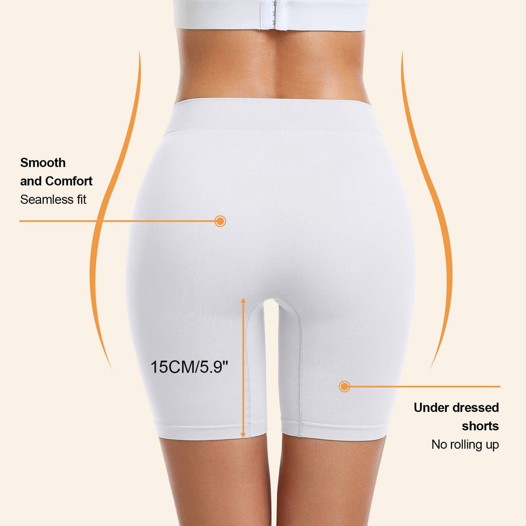 3 Pack Slip Shorts for Women Under Dress Comfortable Smooth Seamless Boyshorts Buttlift Panties Biker Shorts
