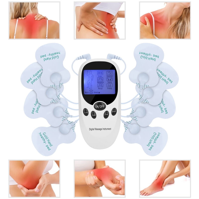 Electric Massager, Dual Channel Electronic Pulse 1 Drag 4 Massager, Portable Home for Neck and Waist