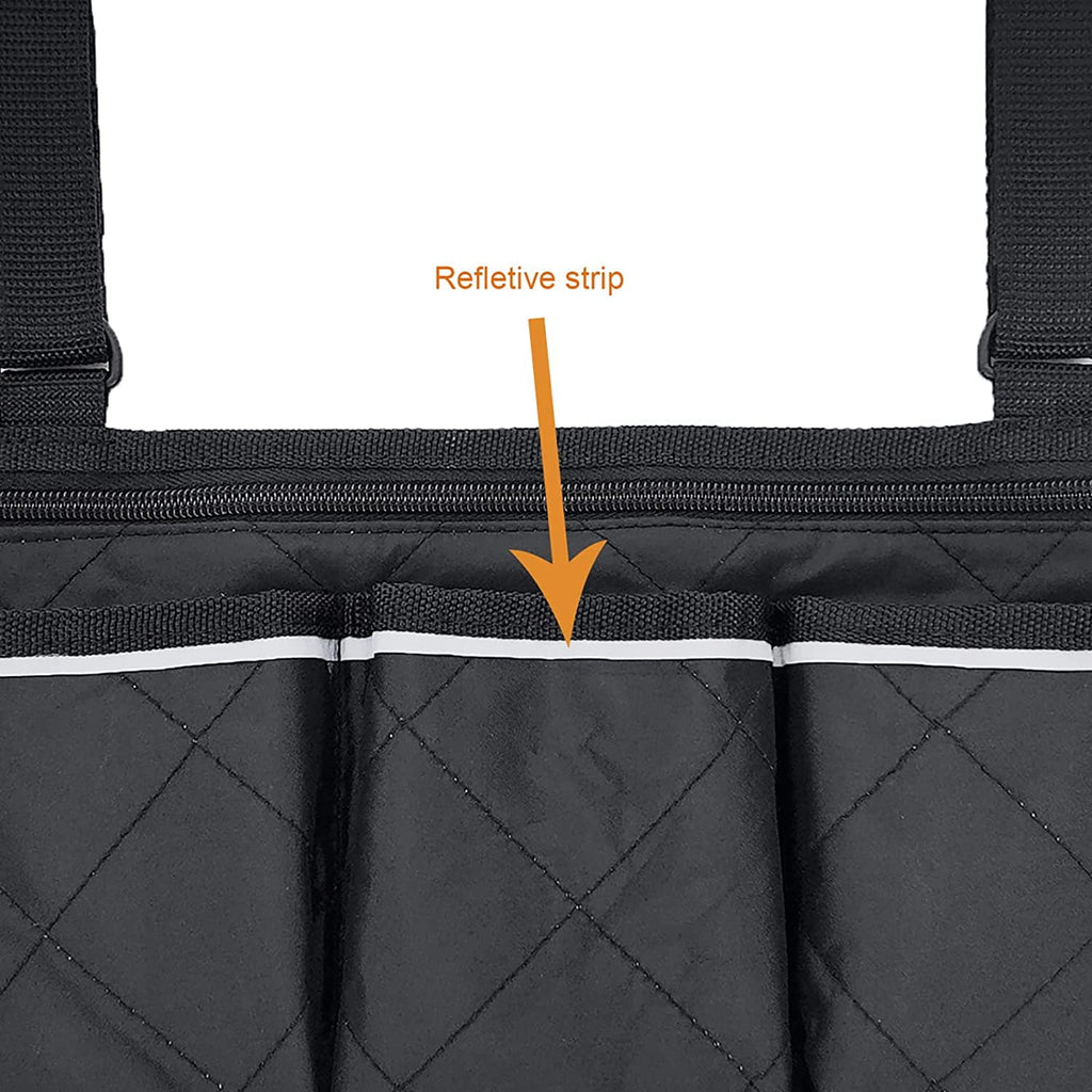 Wheelchair Armrest Side Bag, Waterproof Armrest Pouch Bag with Bright Line,Wheelchair Side Organizer for Walkers, Rollators, Scooters (Black)