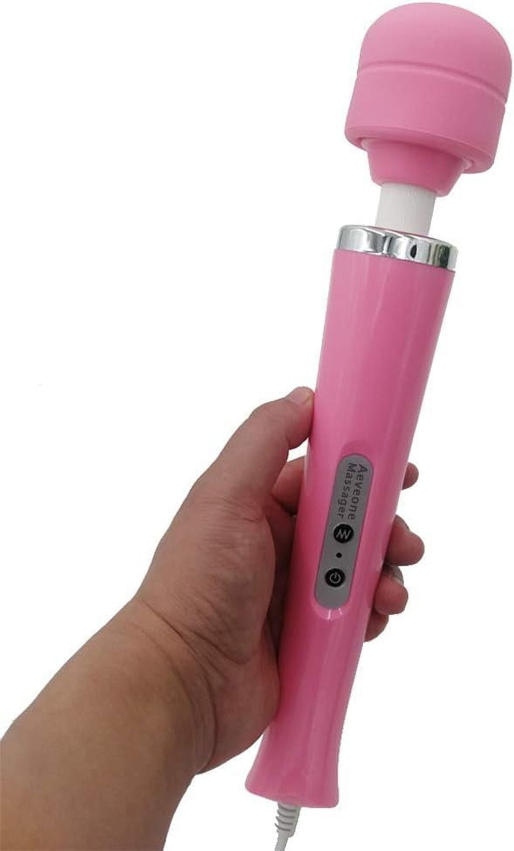 Wired Powerful Handheld Electric Back Massager, Strong Personal Vibrating Massage for Sports Recovery, Muscle Aches, Body Pain (Pink-US)