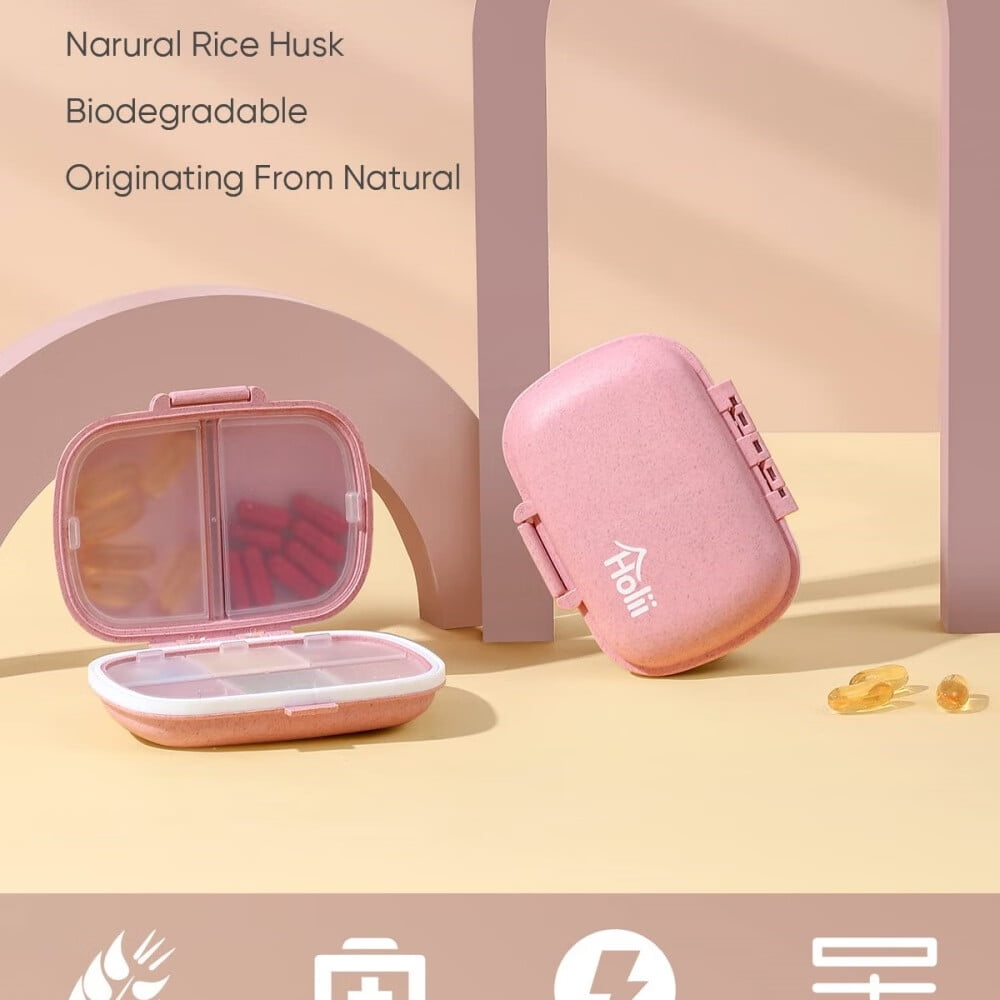 Travel Pill Organizer,8 Compartments Portable Pill Case,Daily Pill Box to Hold Vitamins,Small Pill Container for Pocket Purse Medicine Organizer