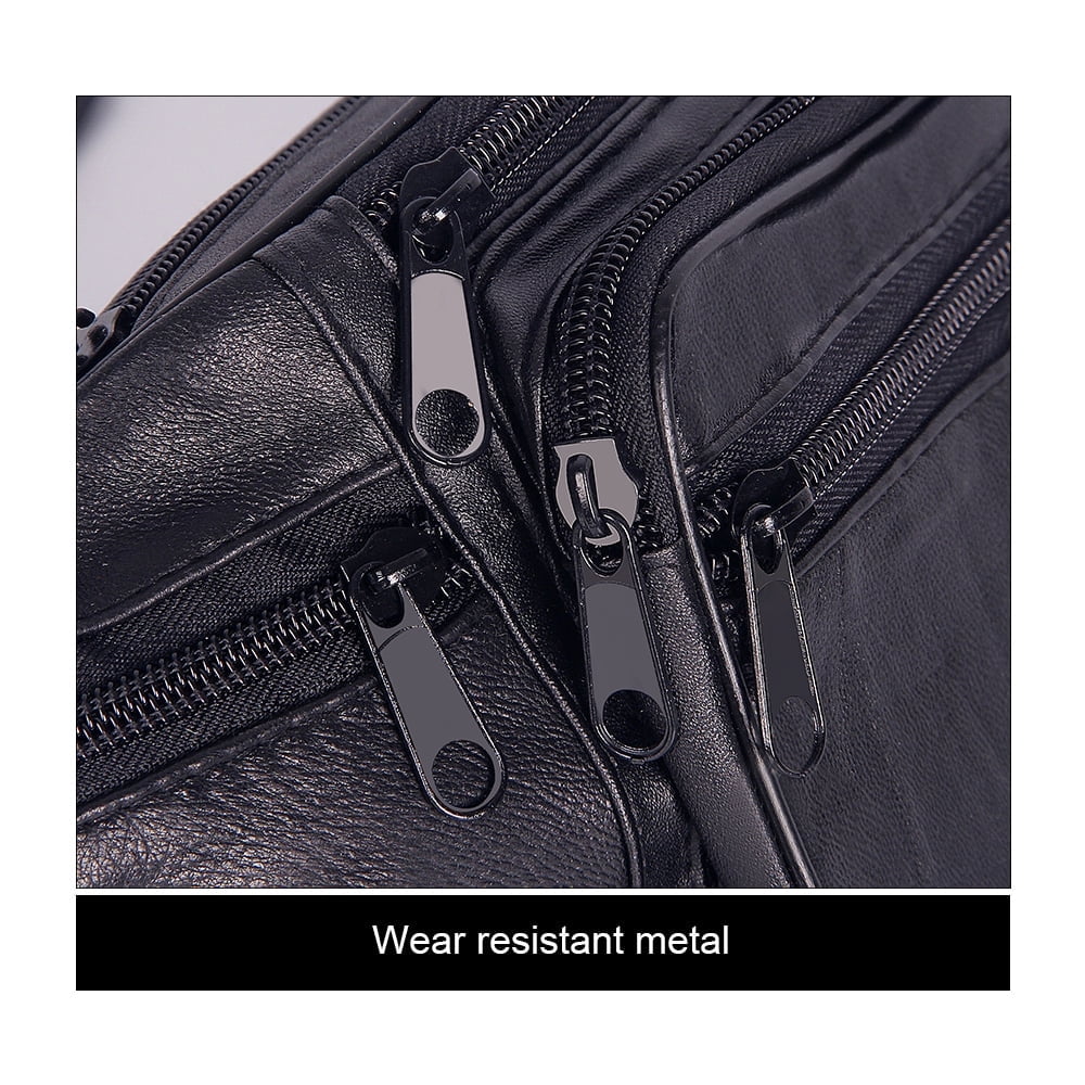 Leather Fanny Pack,Fashionable Multi-Pockets Waist Belt Bag for Travel Sports Hiking Cycling Fishing Running