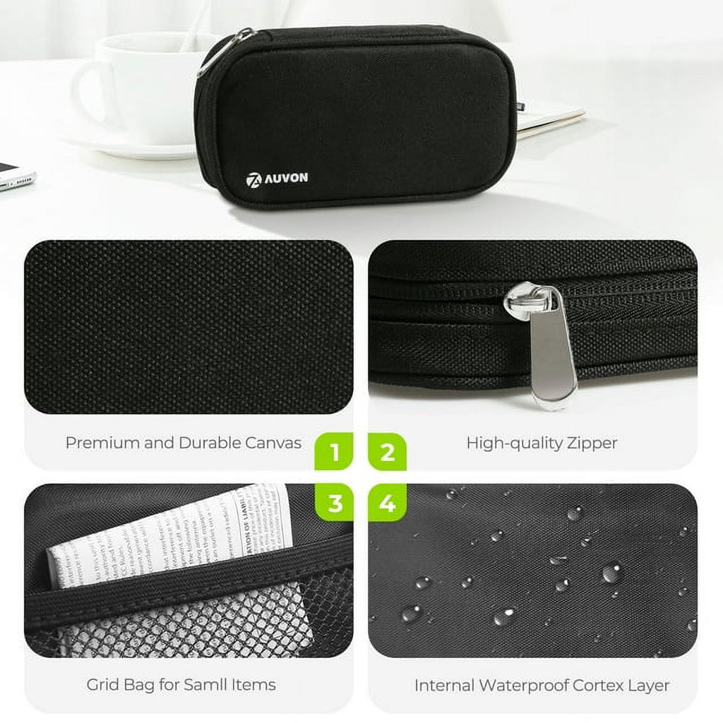 Pill Box Weekly Pill Organizer 2 Times a Day Canvas Bag, Large AM/PM Pill Box 7 Day with Portable Zipper Cloth Bag