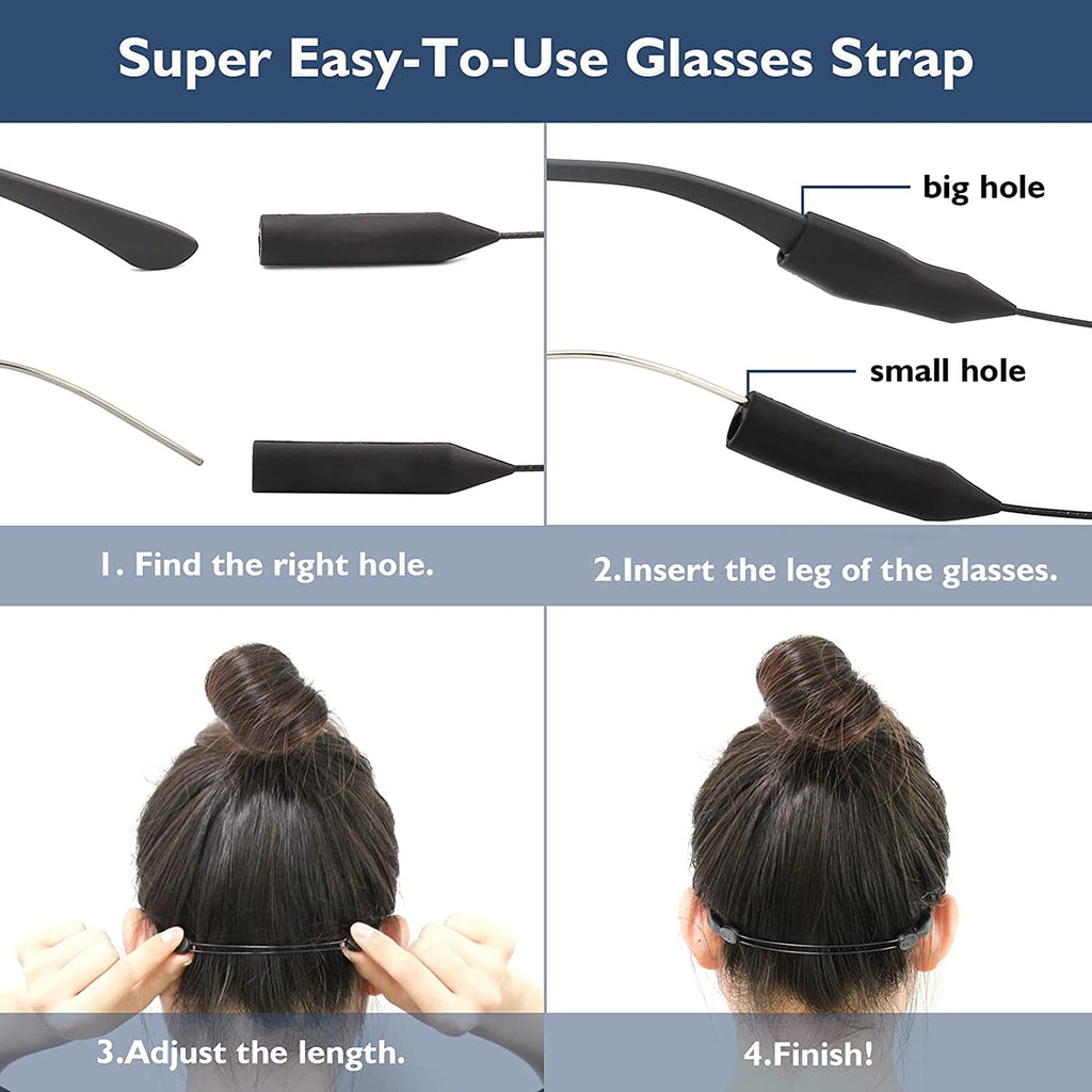 Kids Glasses Strap(8-12inch), 3 PCS Sports Glasses Strap for Kids Youth Glasses Strap Child Glasses Band Sunglass Eyeglass Holder Strap