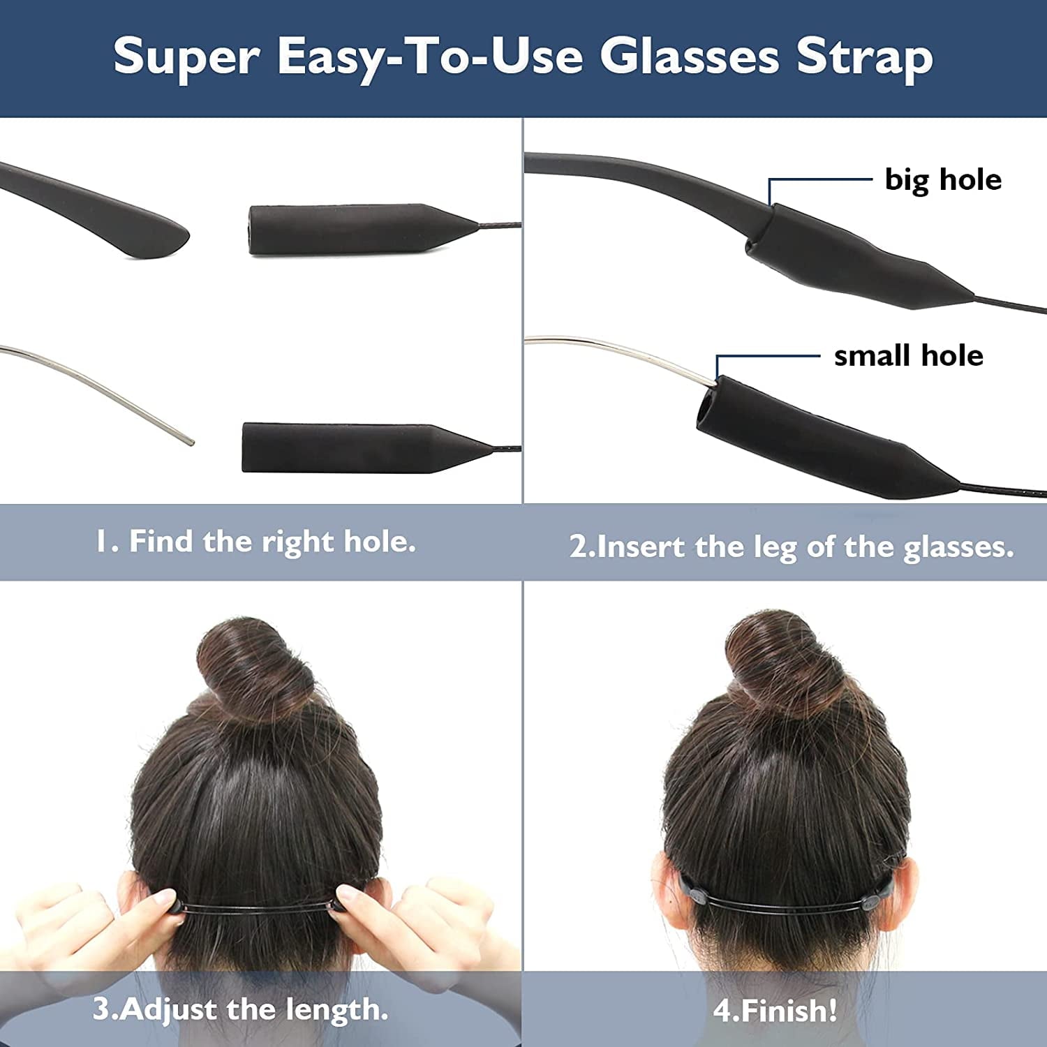 Kids Glasses Strap(8-12inch), 3 PCS Sports Glasses Strap for Kids Youth Glasses Strap Child Glasses Band Sunglass Eyeglass Holder Strap