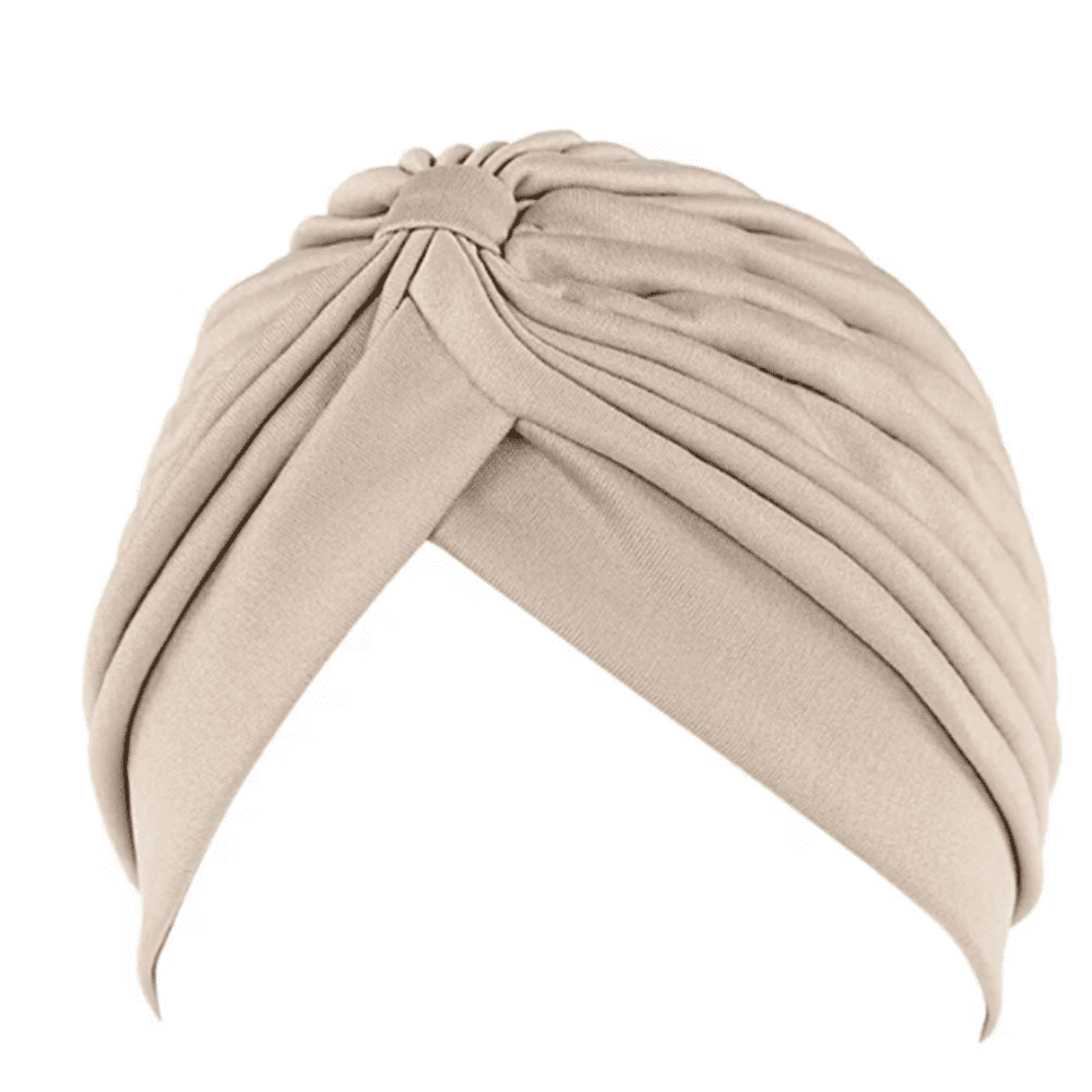 6PCS Turban Hat, Peaoy Solid Color Twisted Pleated Stretchable Chemo Head Cover Headwear Handband Beanie Arabic Head Scarf Bandana Muslim Hijab for Women