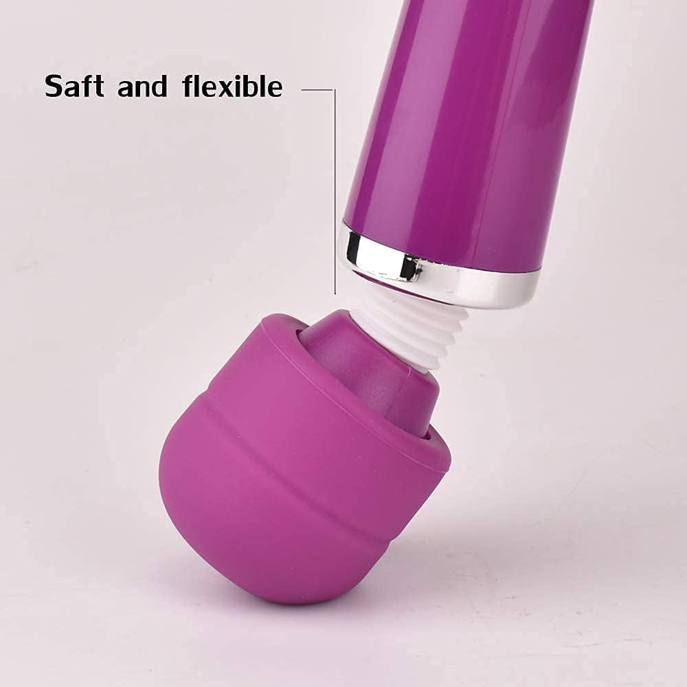 Handheld Personal Wand Massager with 10 Powerful Magic Vibration, Neck Shoulder Back Massage for Deep Muscles Pain Relief-(Purple)