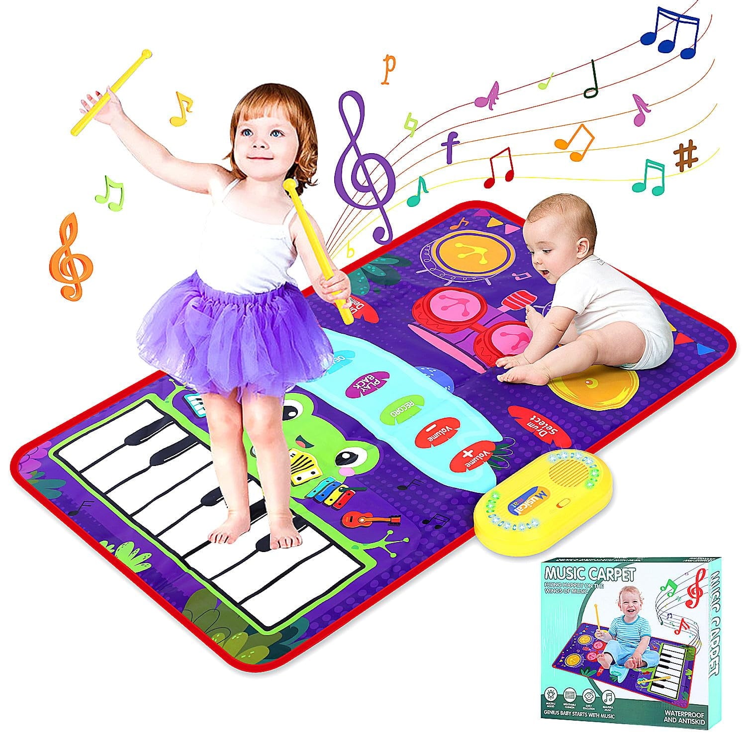 1 Year Old Girl Gifts,Piano Mat Baby Toys for 1 Year Old Girl,2 in 1 Toddler Music Mat with Keyboard & Drum,Early Educational Musical Toys First Birthday Gifts for 1 2 Year Old Girls & Boys