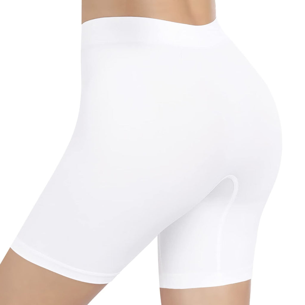 Slip Shorts Womens Comfortable Seamless Smooth Shapewear Slip Shorts for Under Dresses-White