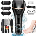 13 in 1 Electric Foot Scrubber to Remove Dead Skin with 3 Roller Heads 2 Speed & Battery Display for Pedicure Kit,Black