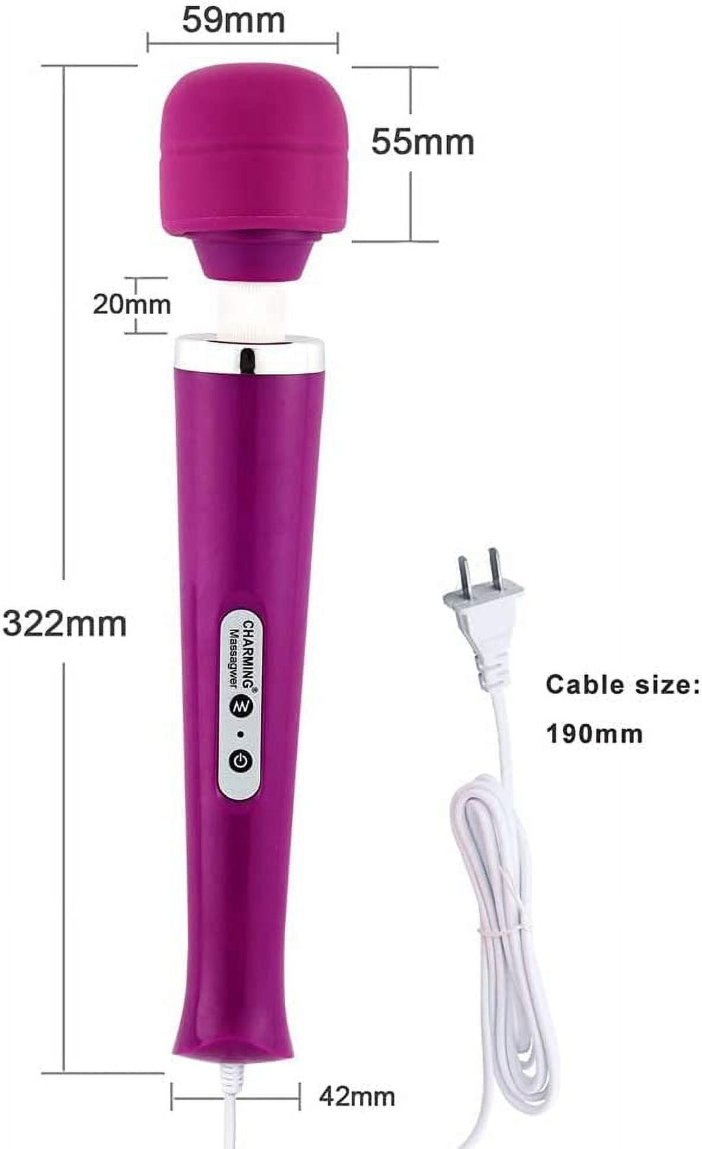 TIFOR 10 Speeds Wired Powerful Handheld Electric Back Massager with Strong Vibrations, Personal Therapy Massager for Sports Recovery, Muscle Aches, Body Pain (Purple)