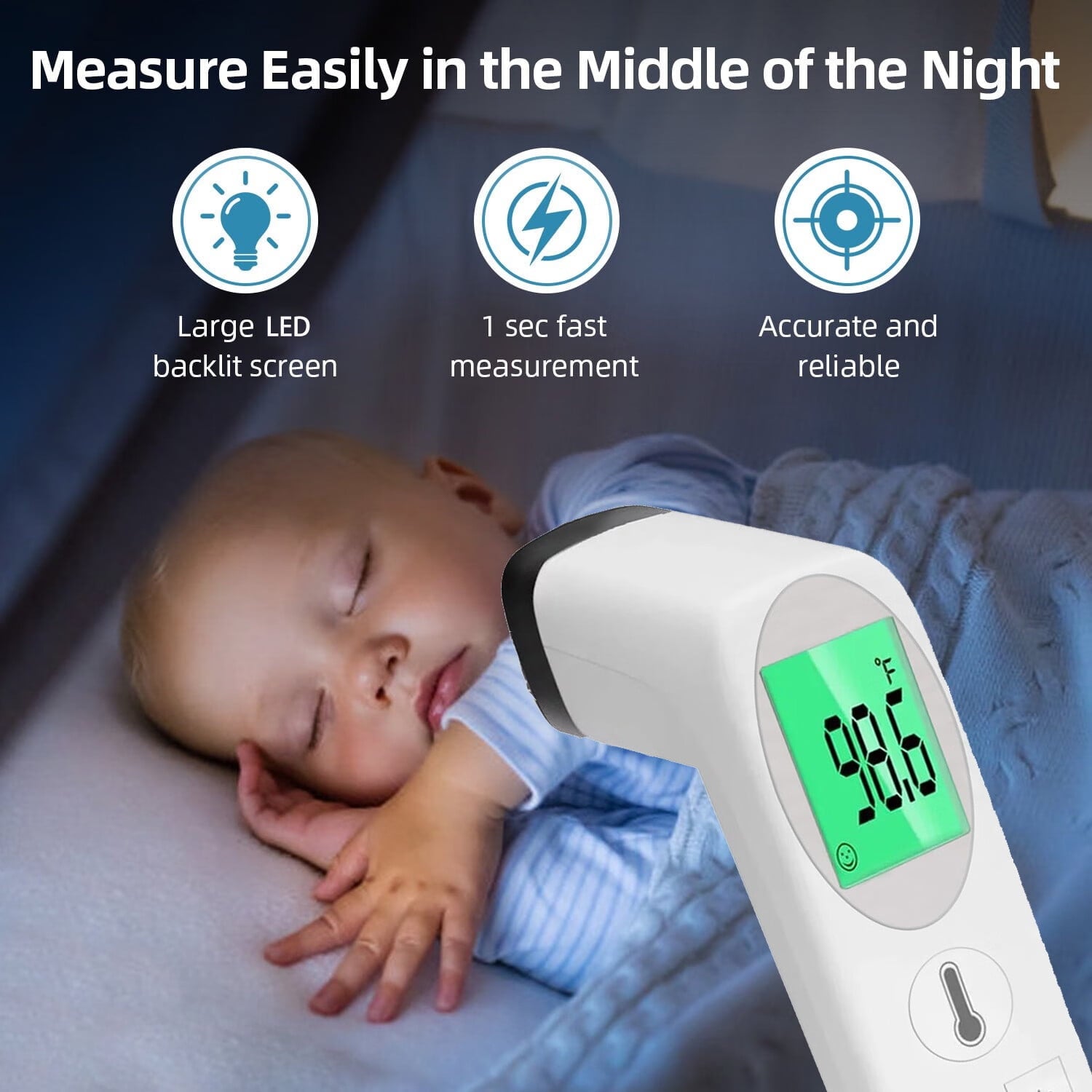 Digital Infrared Forehead and Ear Thermometer for Fever, The Non-Contact Infrared Thermometer for Kid and Adult