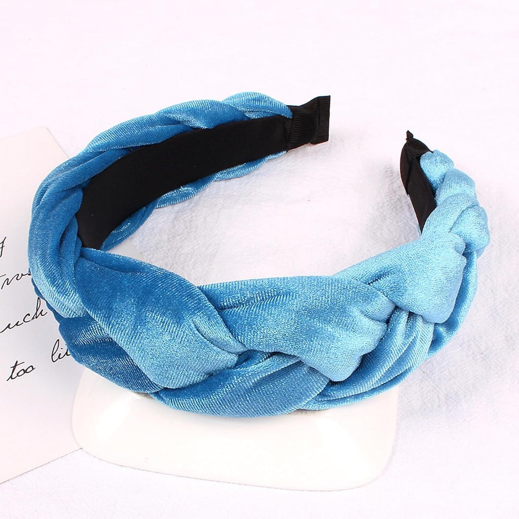 Braided Twist Elastic Non-Slip Elegant Women Headband Solid Color Wide Heightened Velvet Hair Hoop Hair Accessories Velvet