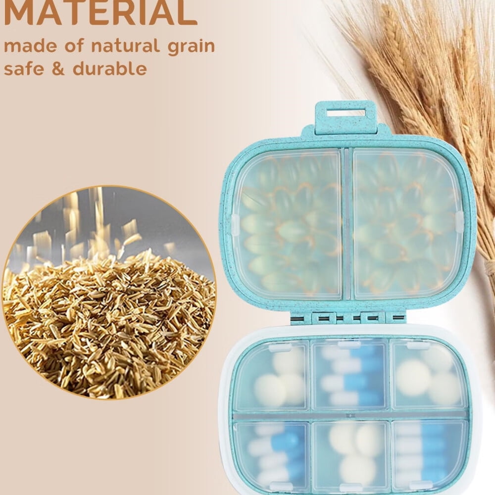 Travel Pill Organizer,8 Compartments Portable Pill Case,Daily Pill Box to Hold Vitamins,Small Pill Container for Pocket Purse Medicine Organizer