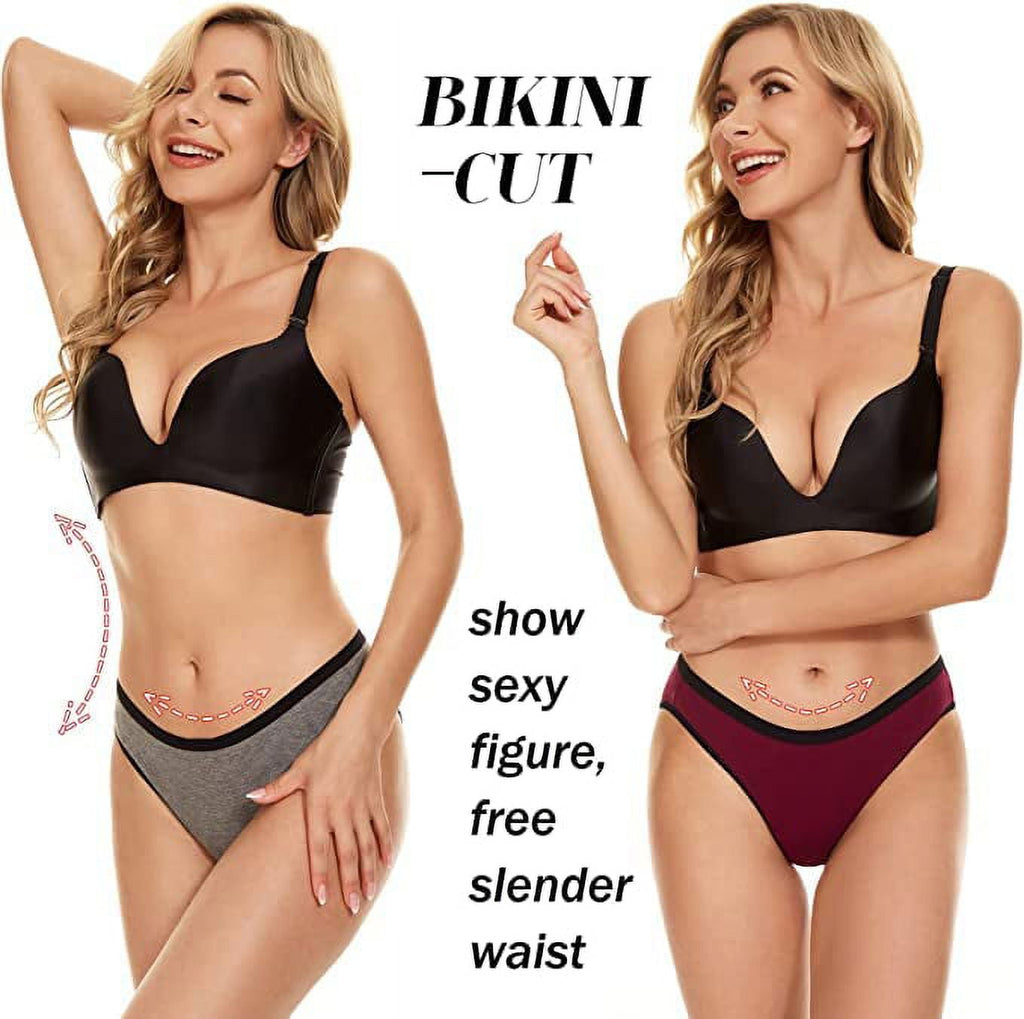 7 Pack Women's Cotton Underwear Low Waisted Full Coverage Ladies Panties,Moistrue wicking fabric,Tagless free