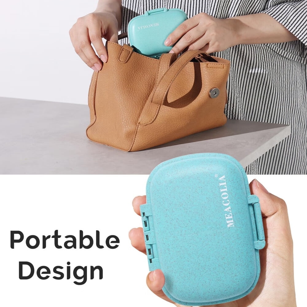 Travel Pill Organizer,8 Compartments Portable Pill Case,Daily Pill Box to Hold Vitamins,Small Pill Container for Pocket Purse Medicine Organizer