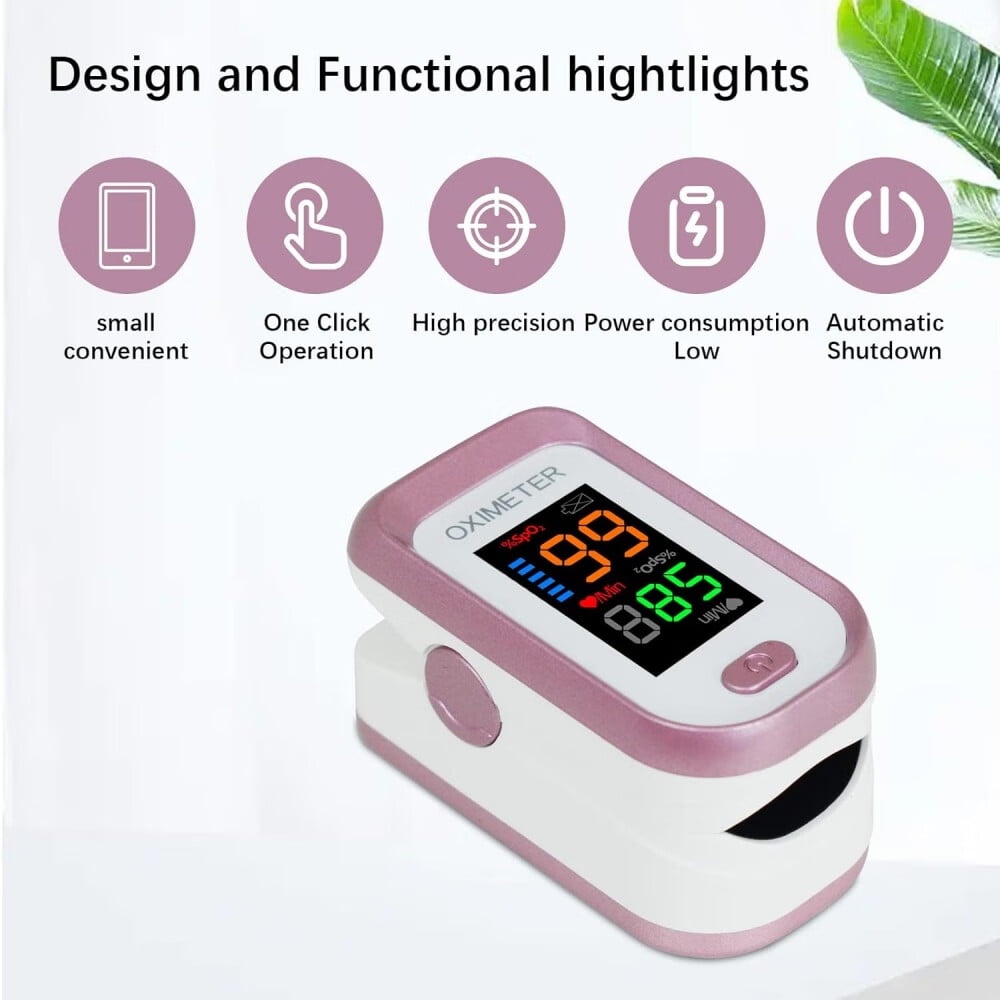 Pulse Oximeter Fingertip, Accurate Heart Rate Monitor, Oxygen Monitor Fingertip for Sports and Aviation Use,with Lanyard